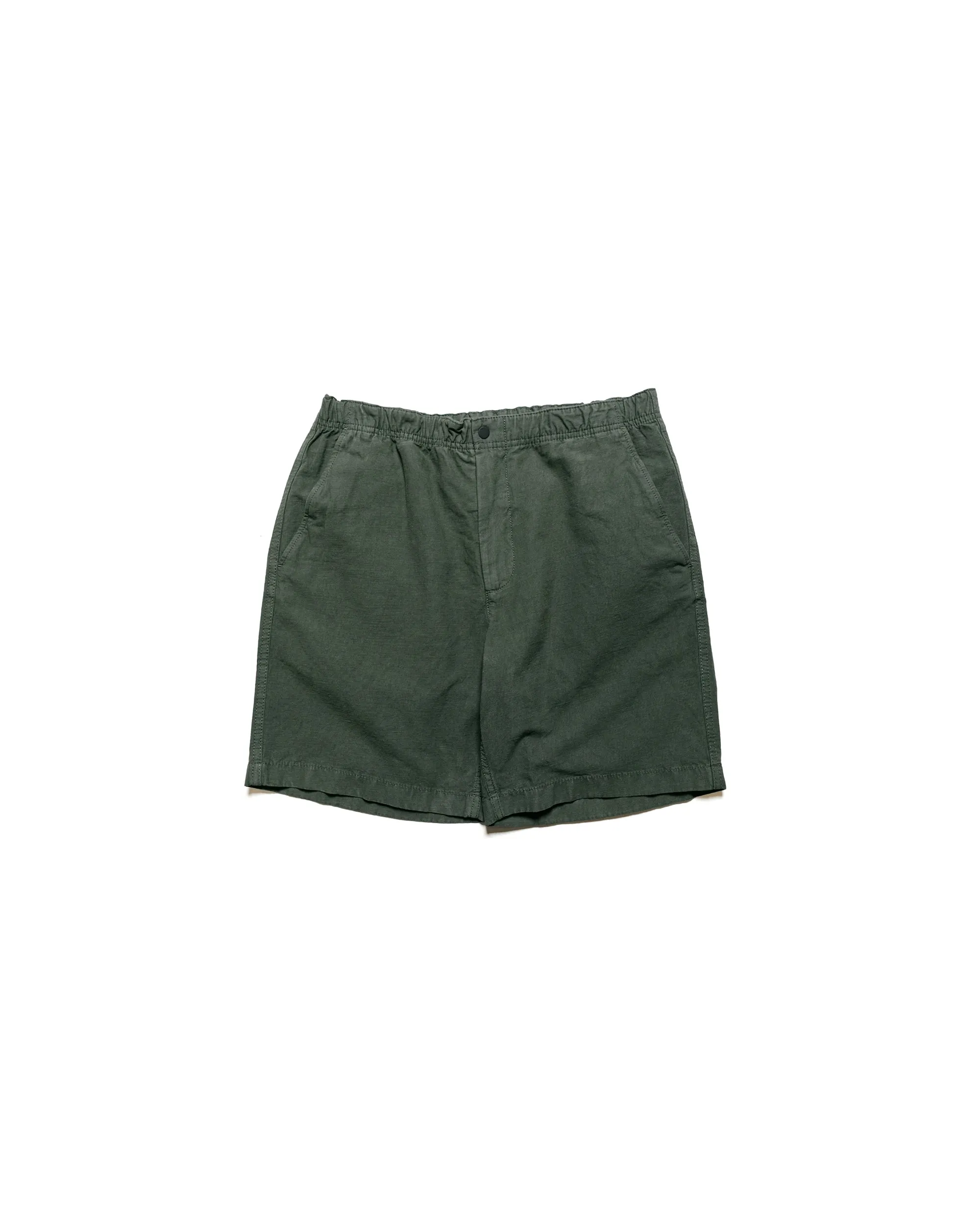 Norse Projects Ezra Relaxed Cotton Linen Short Spruce Green Comfortable Dance Slides