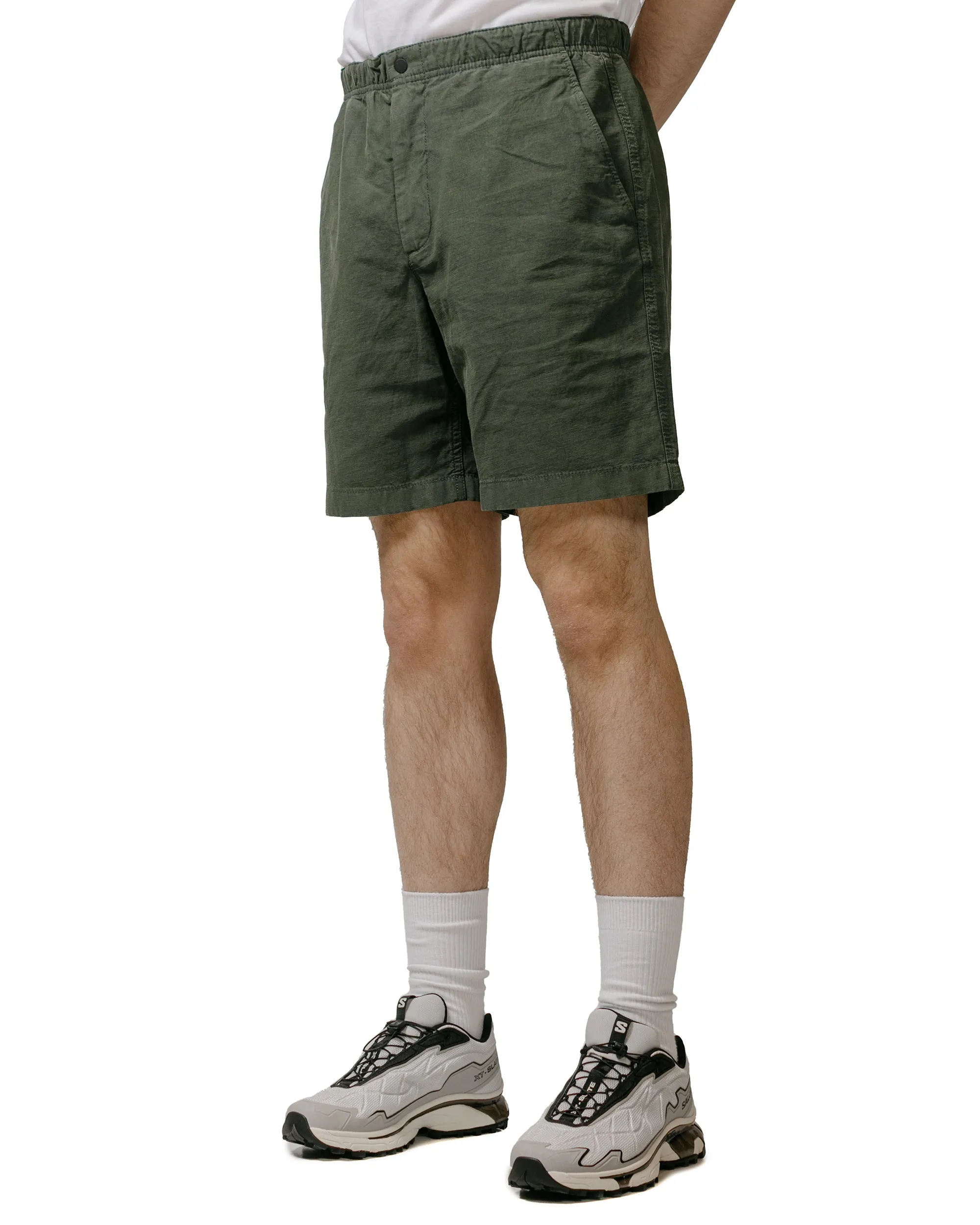 Norse Projects Ezra Relaxed Cotton Linen Short Spruce Green Comfortable Nightwear Camouflage Sleeve