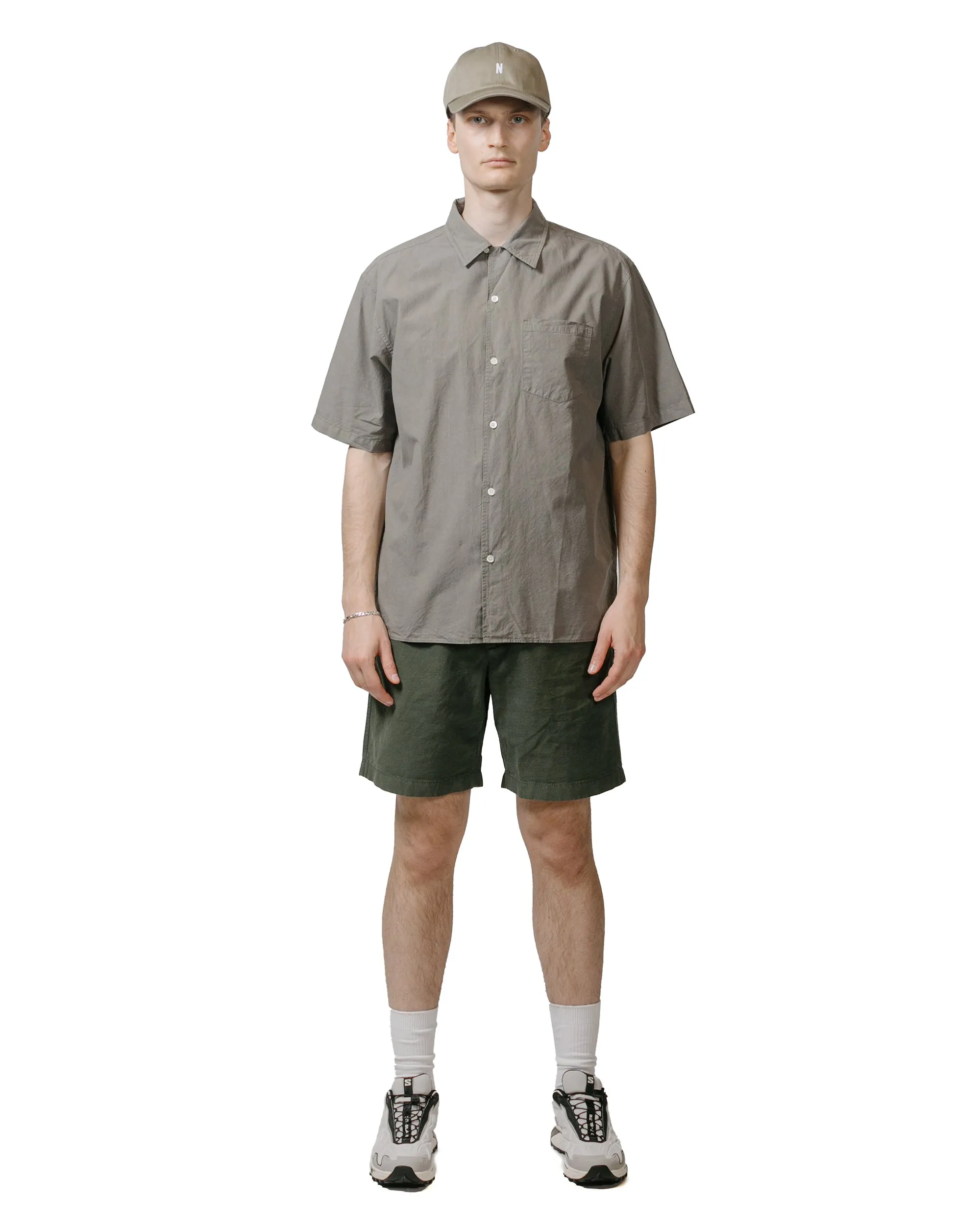 Exciting Comfortable Adjustment Norse Projects Ezra Relaxed Cotton Linen Short Spruce Green