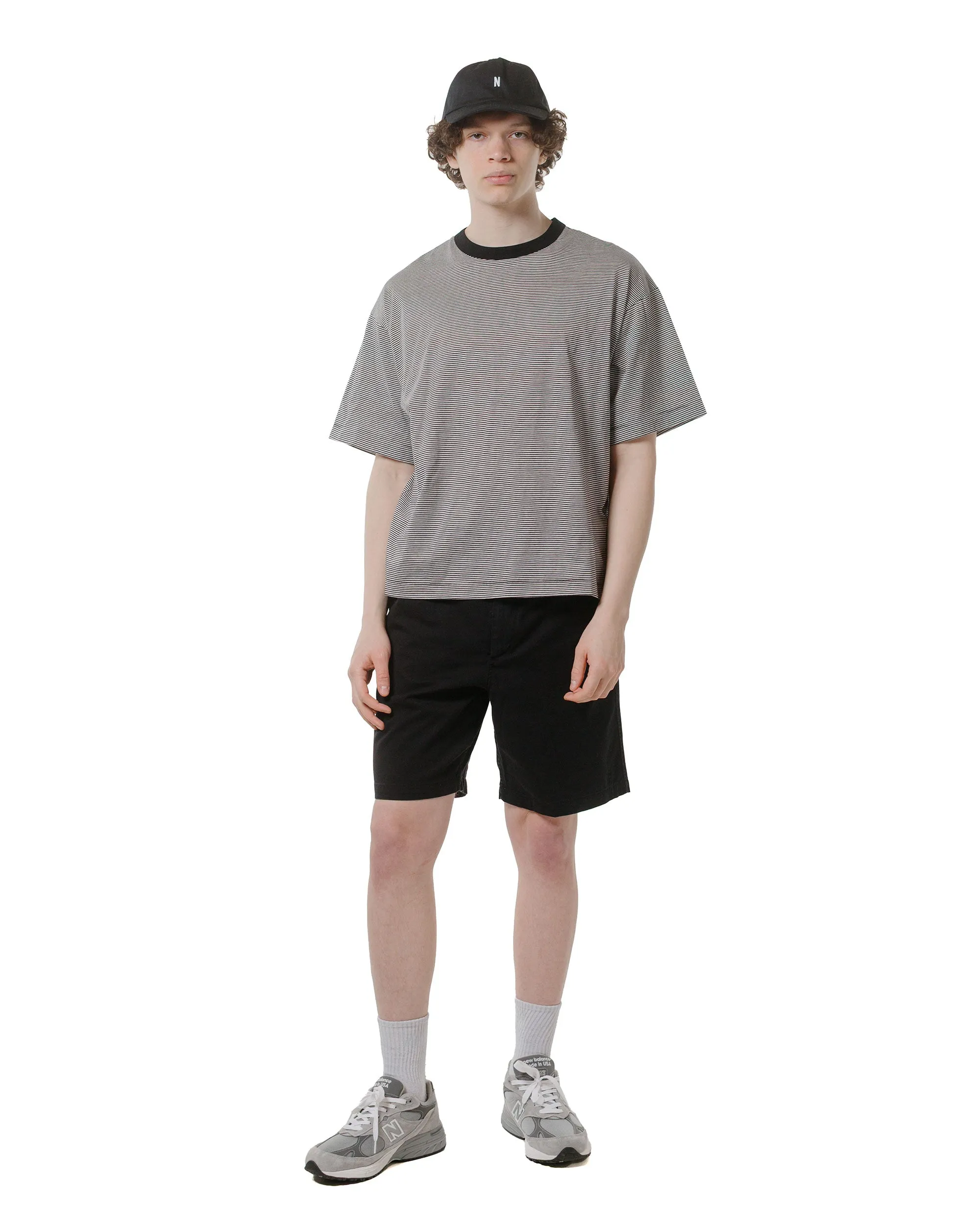 Norse Projects Ezra Stretch Twill Shorts Black Rabbit Fur Neck