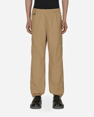 High Breathability Comfort Label Nylon Cargo Pants Beige