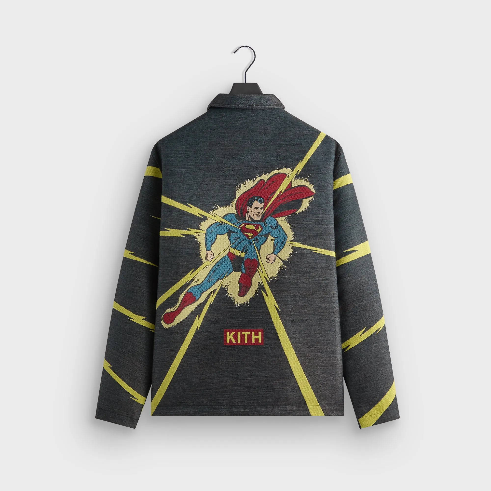 Superman | Kith Lightning Tapestry Jacket - Black Rectangle
