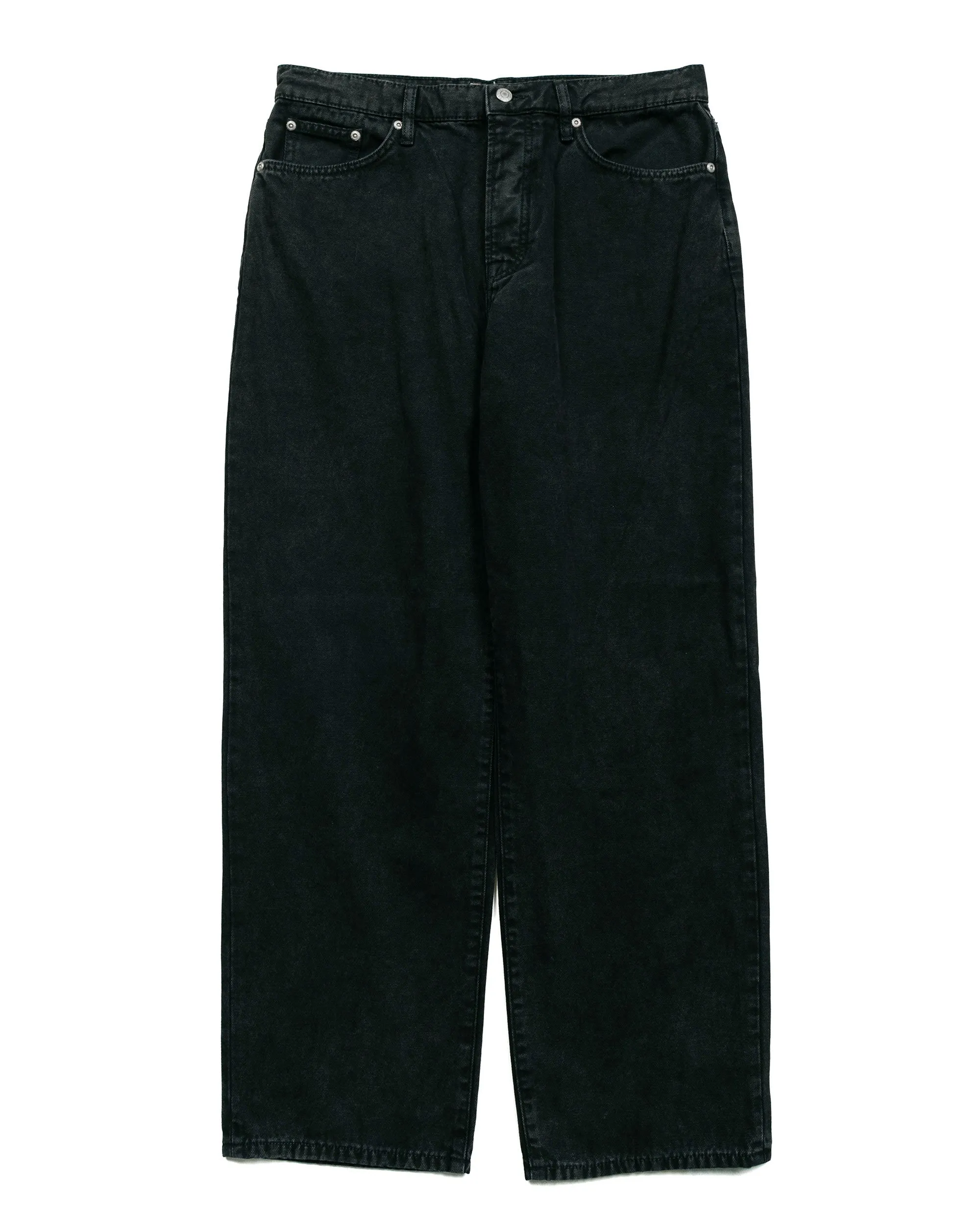 Stssy Big Ol' Jean Washed Canvas Black Beaded Details Knitwear Roughness