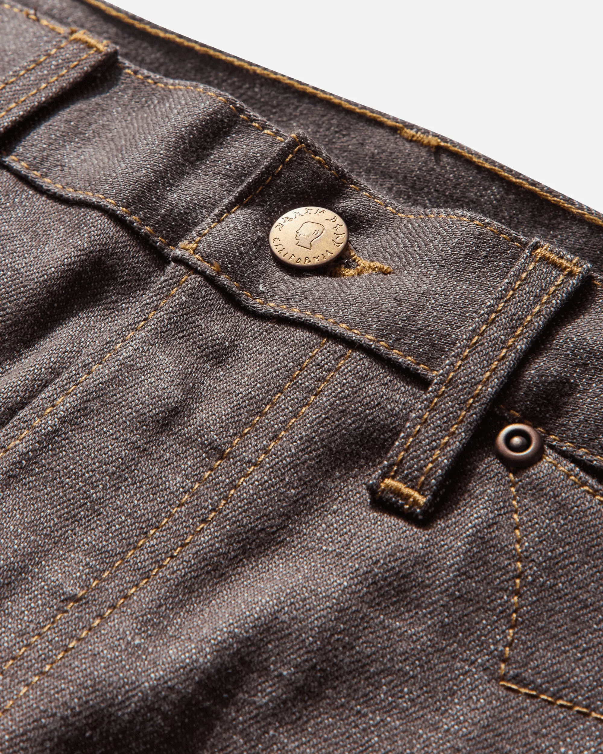 Men'S Type 00 14.5Oz Selvedge Denim Pants Brown Narrow Cuff
