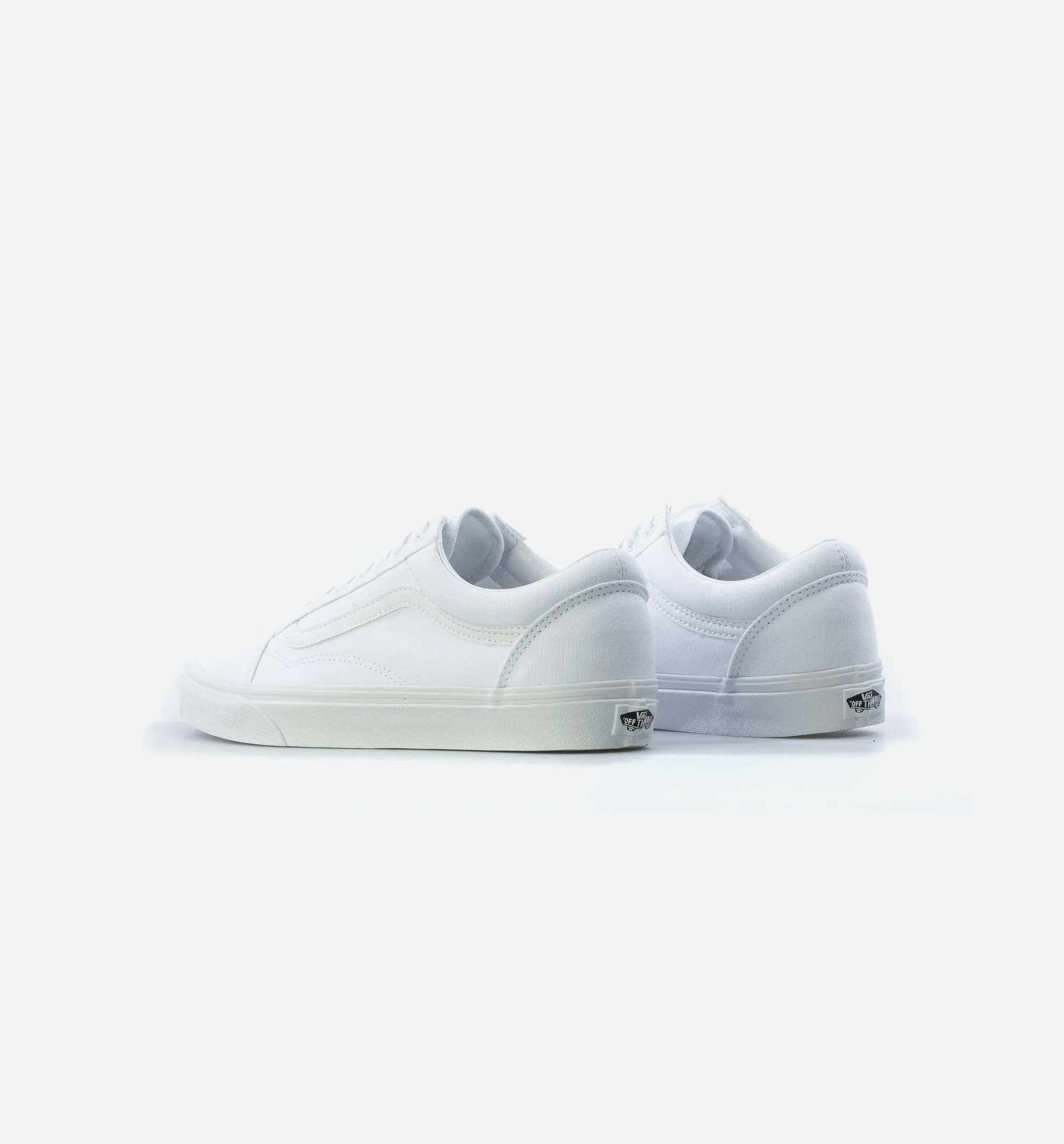 Old Skool Mens Lifestyle Shoe - White/White Vinyl Poncho Slip-On Casual Design