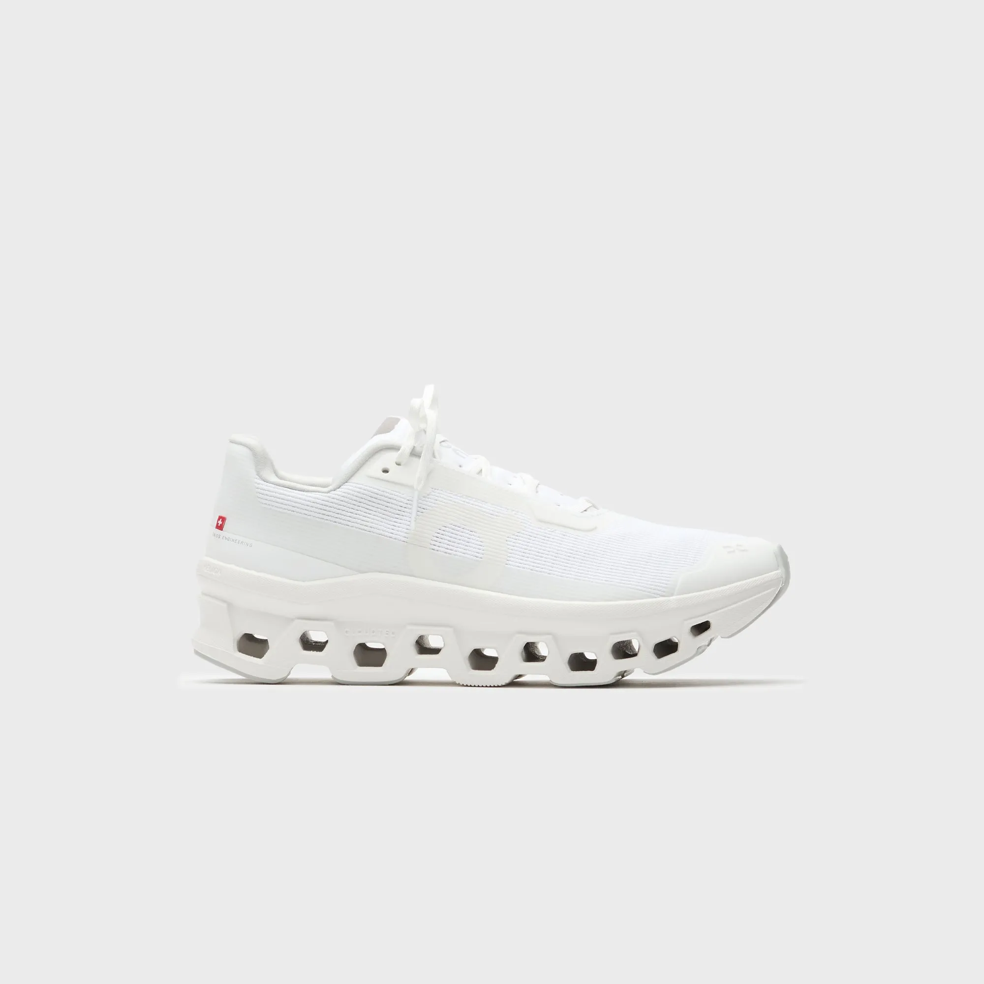 On Running Wmns Cloudmonster - Void White Flexible Midsole Design Design Design Relevant Use