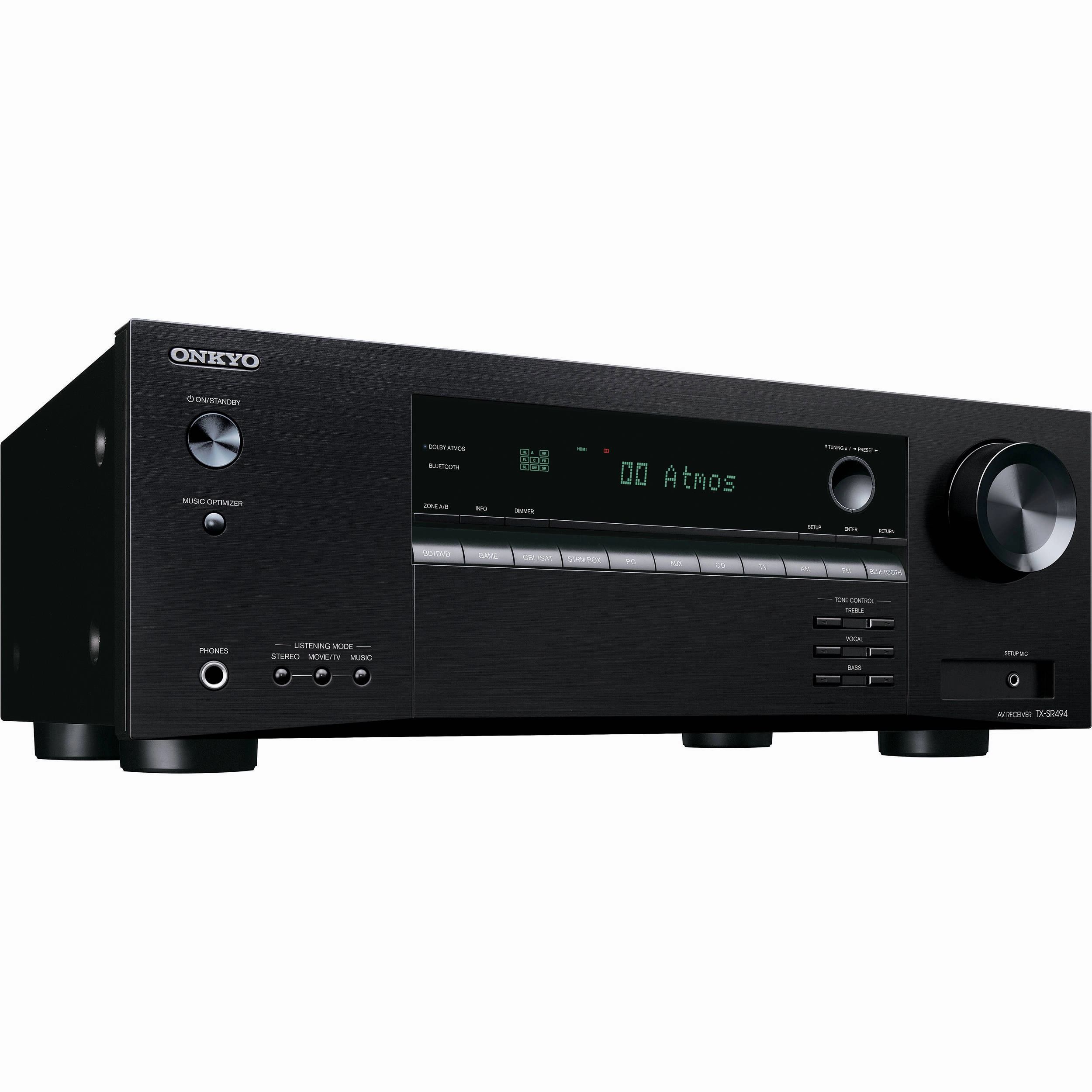Onkyo: TX-SR494 A/V Receiver / Amplifier (w/Bluetooth) hi-fi digital music server,hi-fi speaker wall mount,hi-fi amp upgrade