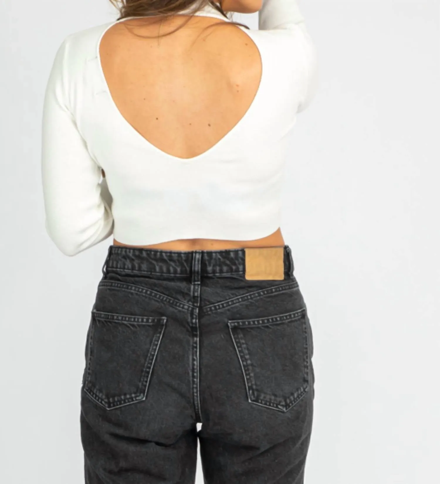 Pull col montant ouvert en ivoire
