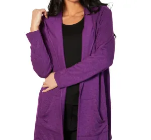 Hoodie Duster Ouvert en Violet