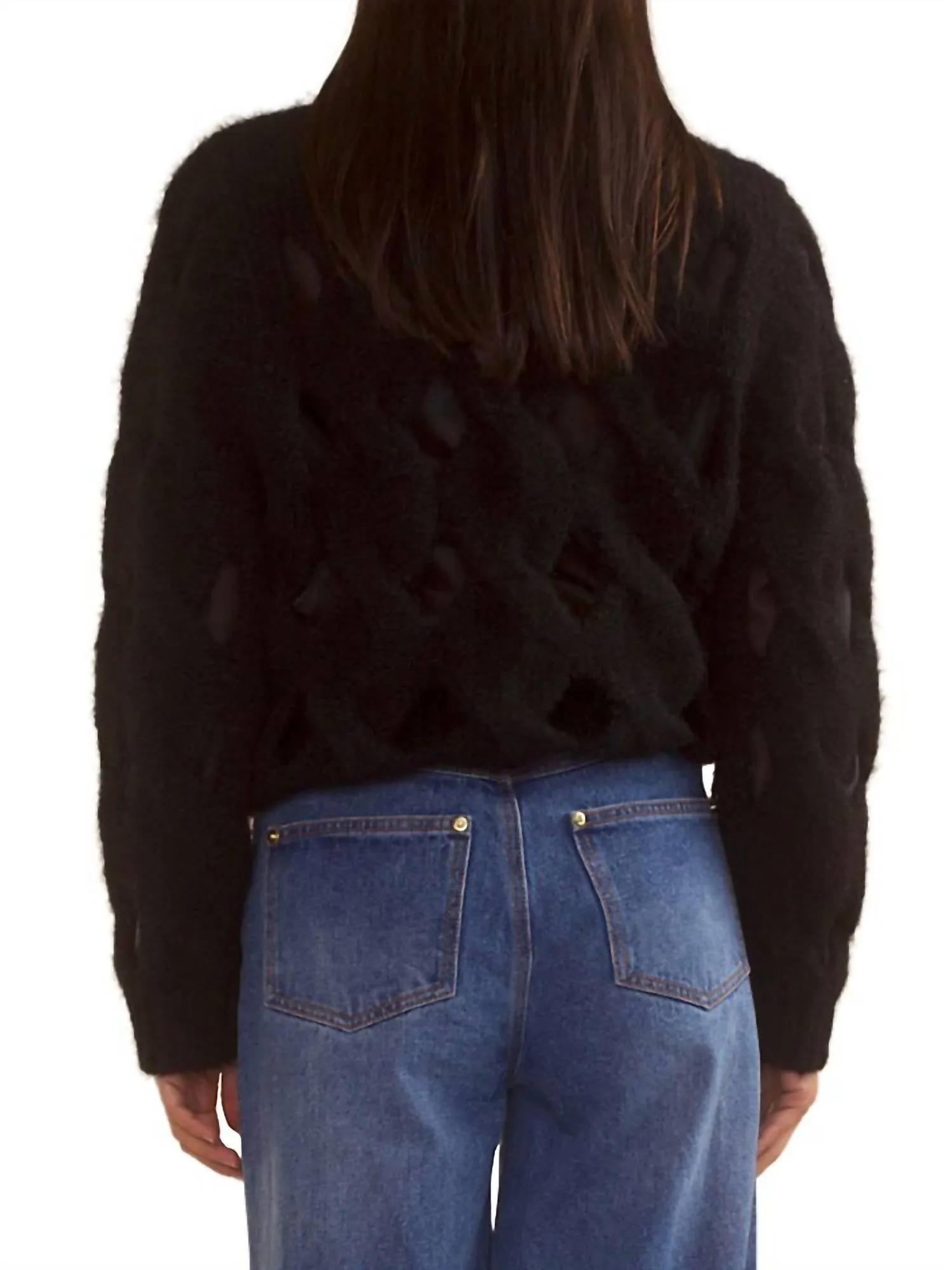Pull à Mailles Ouvertes en Noir
