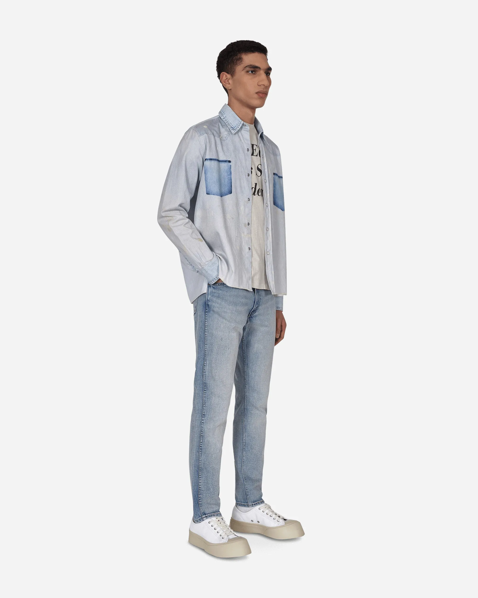 Comfortable Elastic Rib Edge Comfortable Mentor Vintage Clothing 1965 606 Super Slim Pants Blue