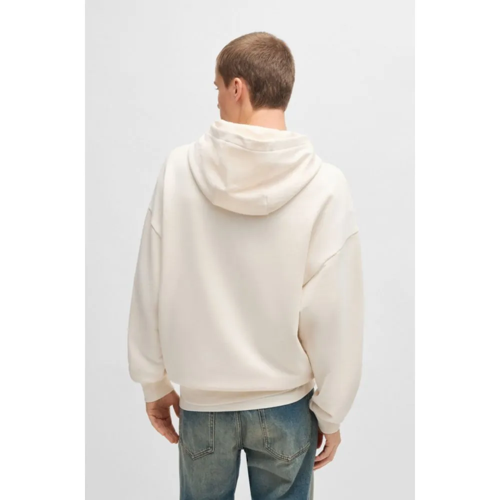 Pull à capuche en coton éponge oversize avec logo Happy HUGO