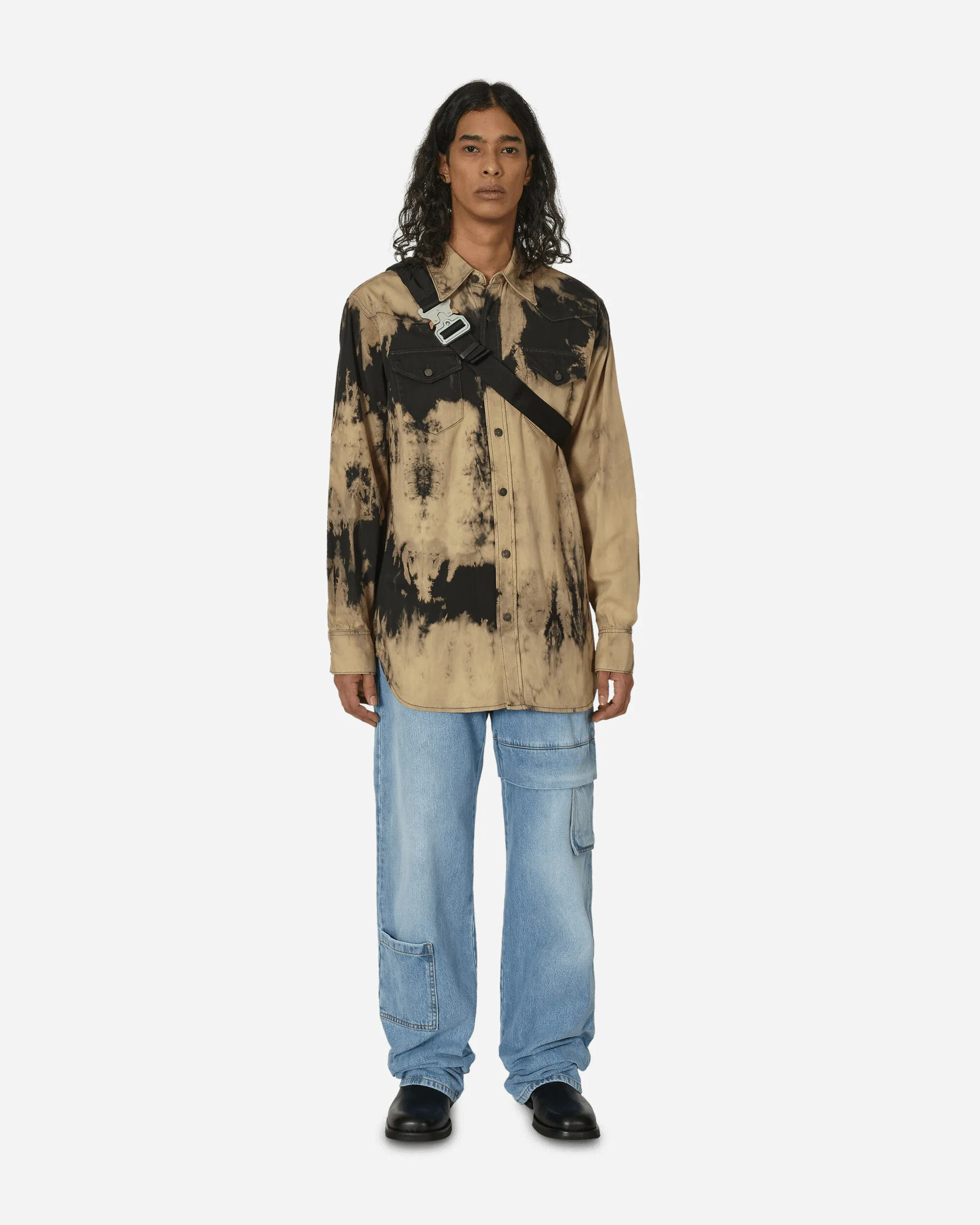 Oversized Denim Cargo Pants Light Blue Lightness Vintage Fabric