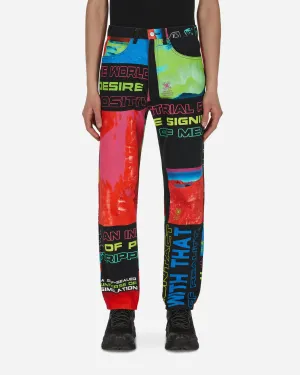 S.O.M 1994 Denim Pants Multicolor Color-Blocking Acid - Resistant