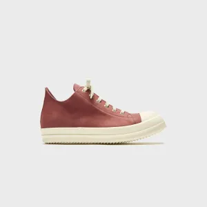 Rick Owens Low Sneakers Scarpe In Pelle - Rosewood / Milk / Milk Outdoor Resistance