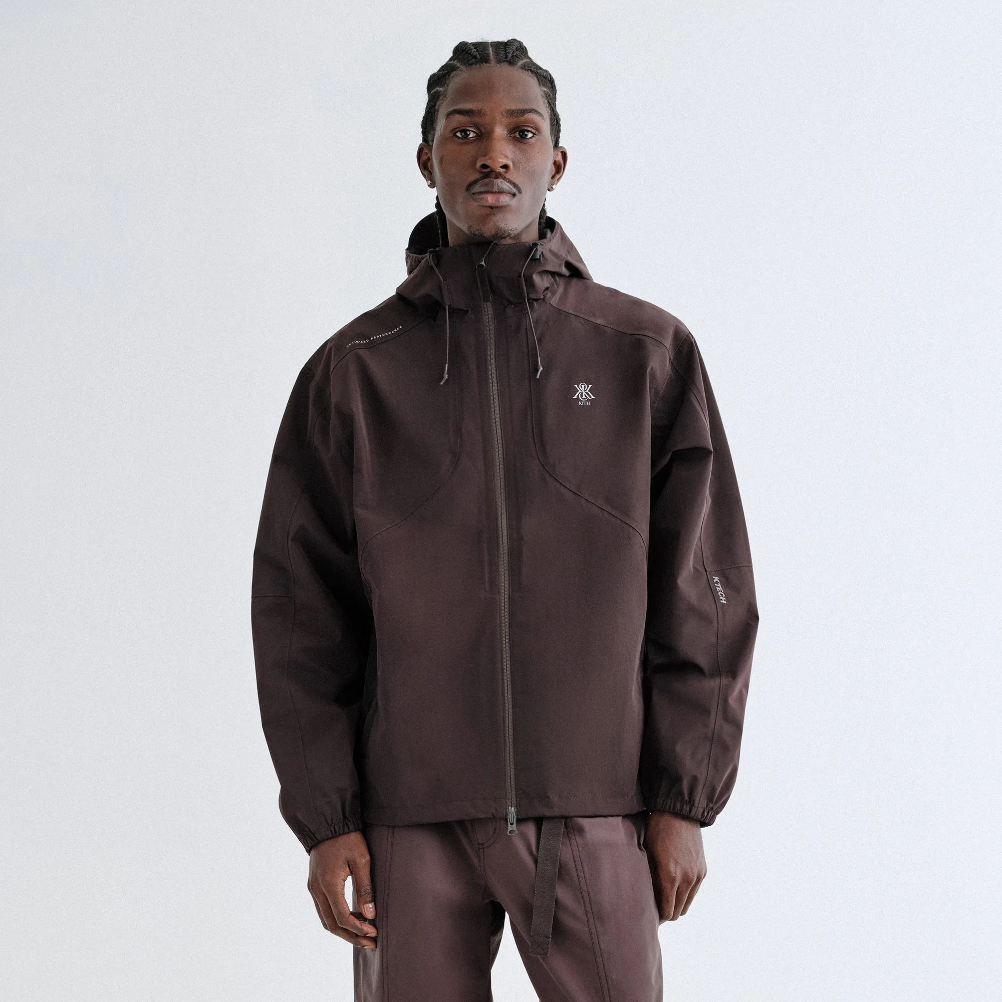 Thick Band Kith Bonded Nylon Bolt Jacket - Kindling