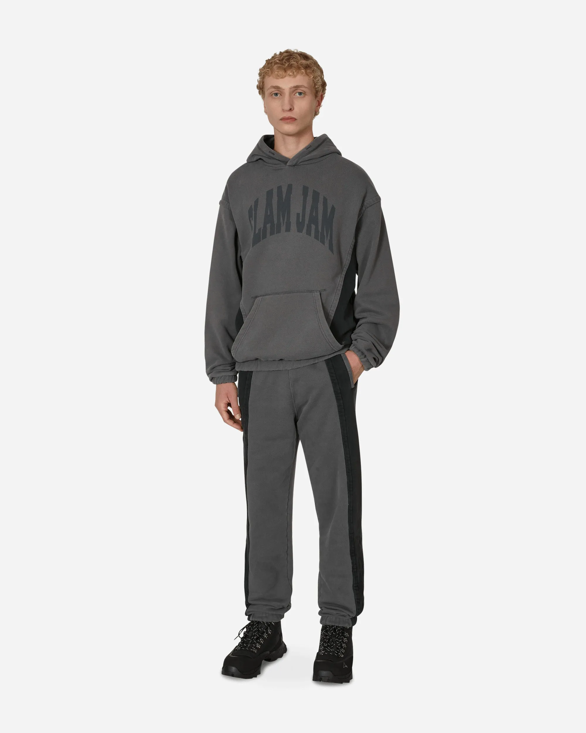 Comfortable Elastic Right Panel Sweatpants Grey / Black