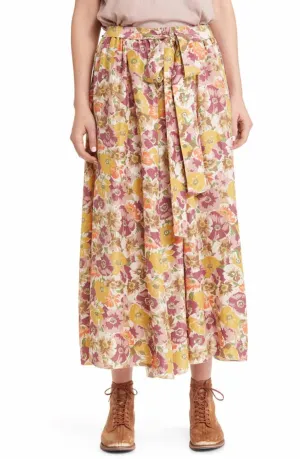 Jupe en Papyrus Fleur Lilas Doré
