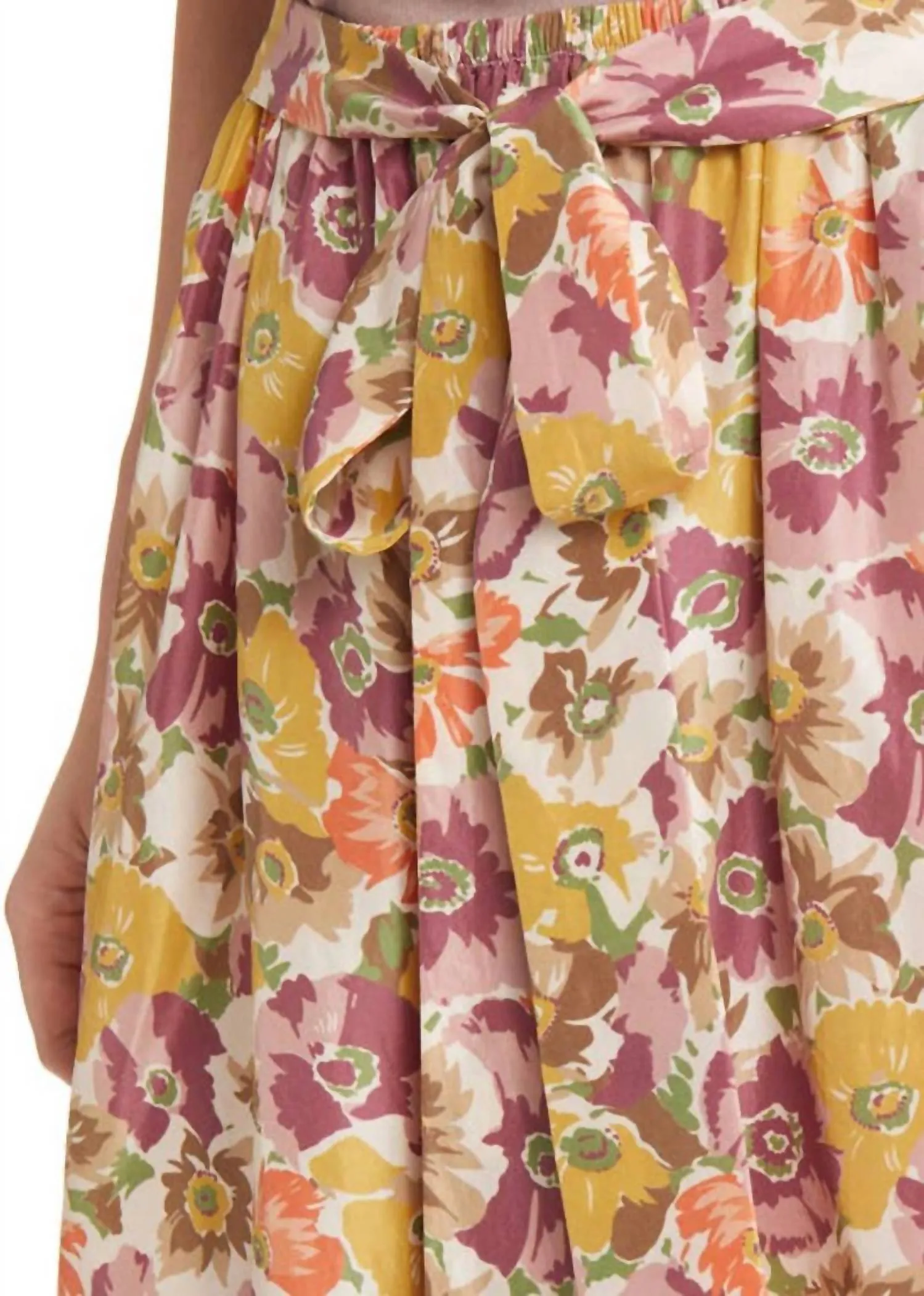 Jupe en Papyrus Fleur Lilas Doré
