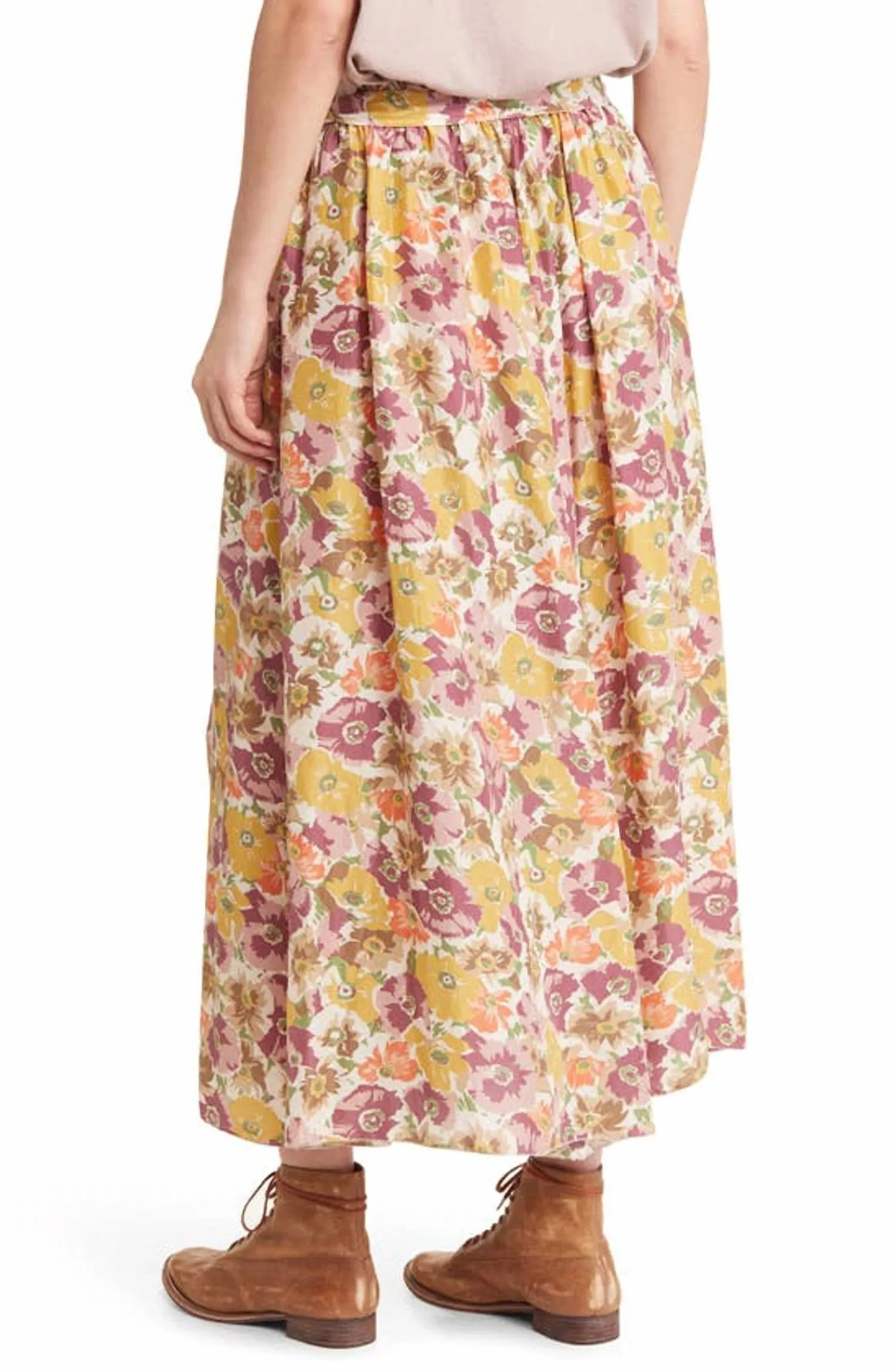 Jupe en Papyrus Fleur Lilas Doré