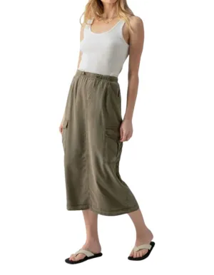 Jupe parachute en olive brûlé