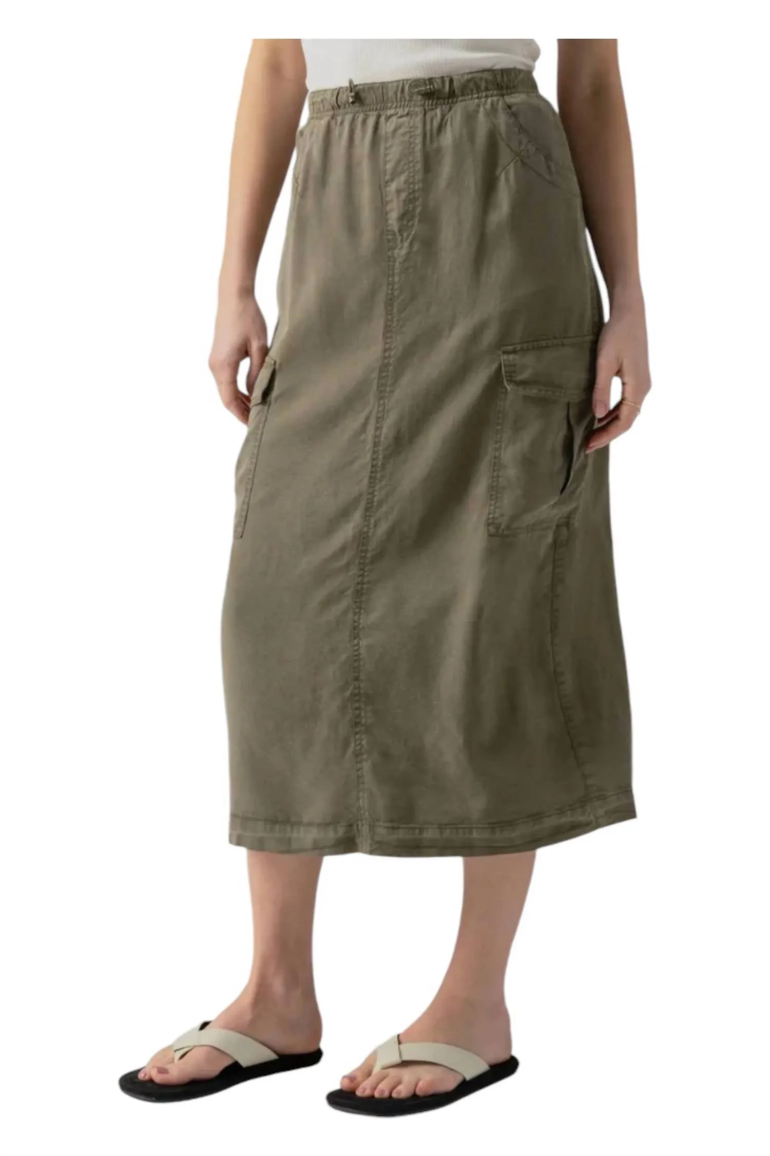 Jupe parachute en olive brûlé