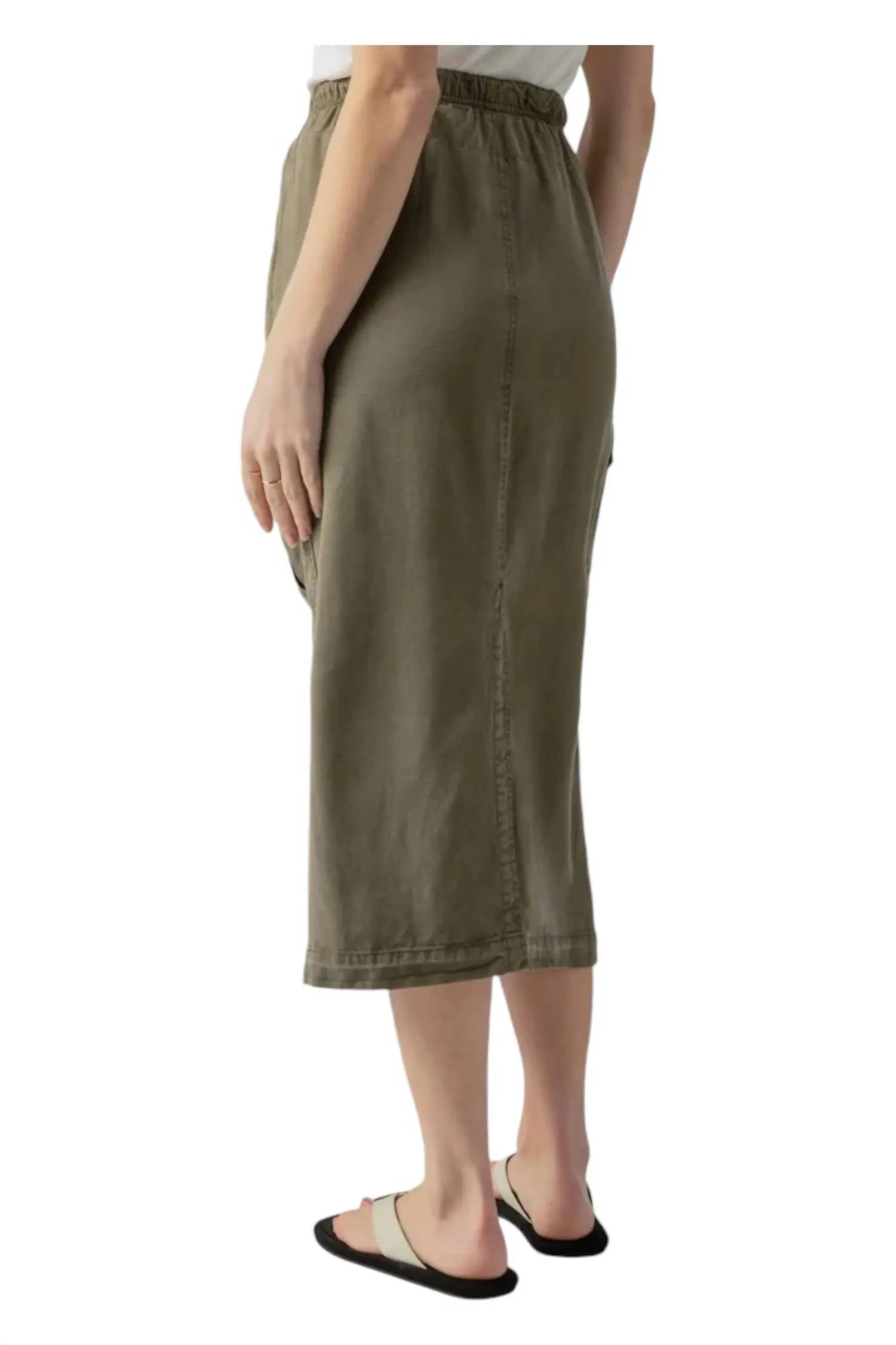Jupe parachute en olive brûlé
