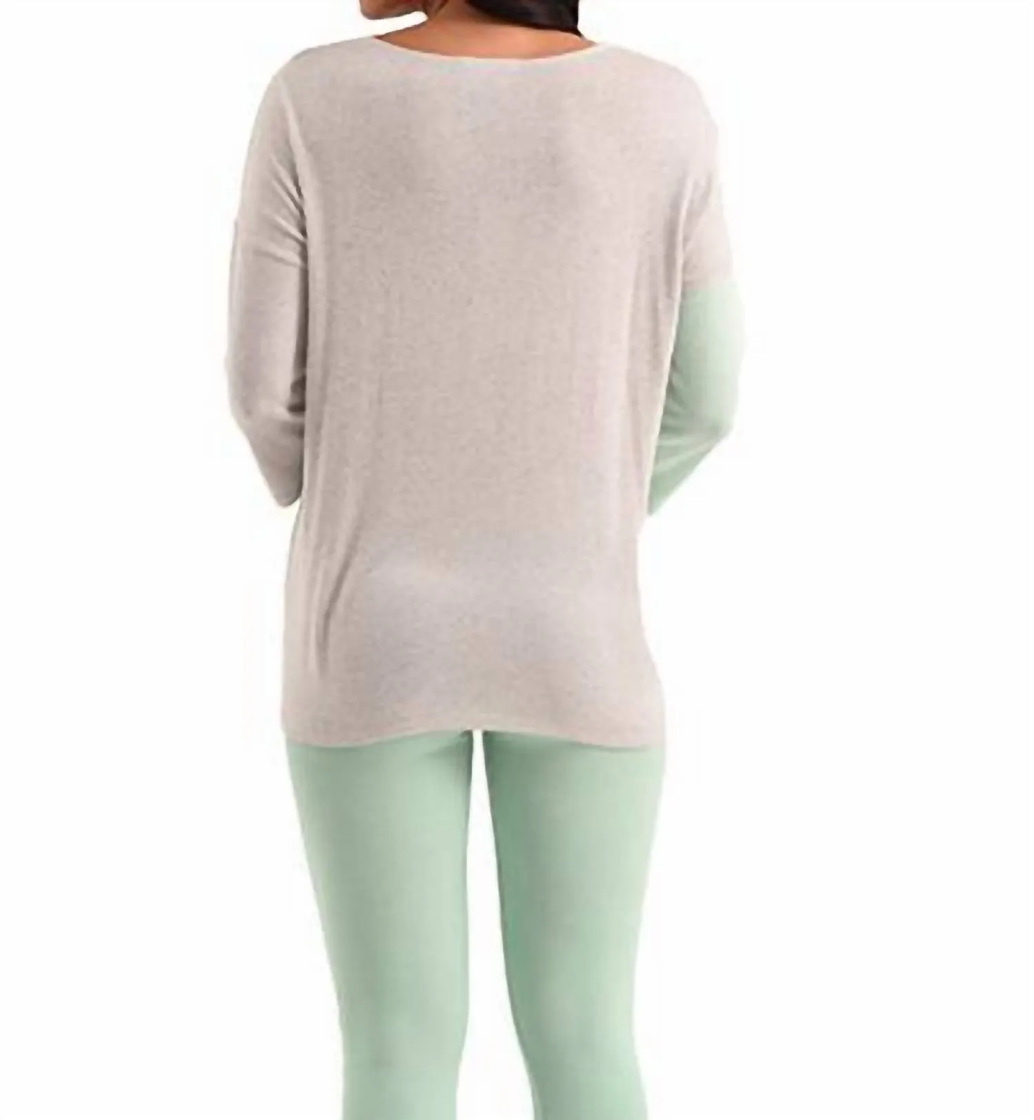 Pull Penelope 2 Tone Kashmira en gris/menthe