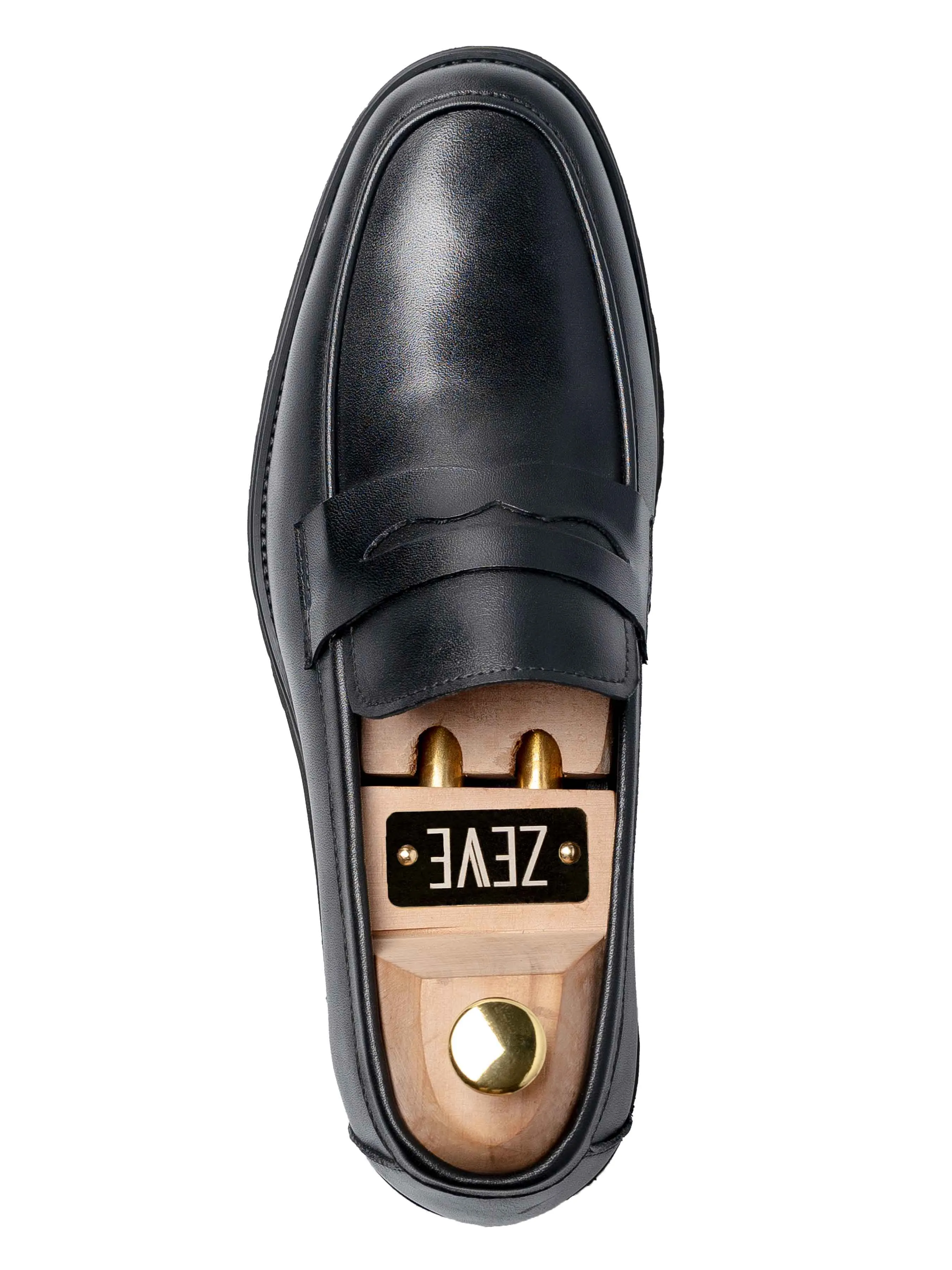 Penny Loafer - Black Leather (Eva Combat) Capable Anti - Friction Technology