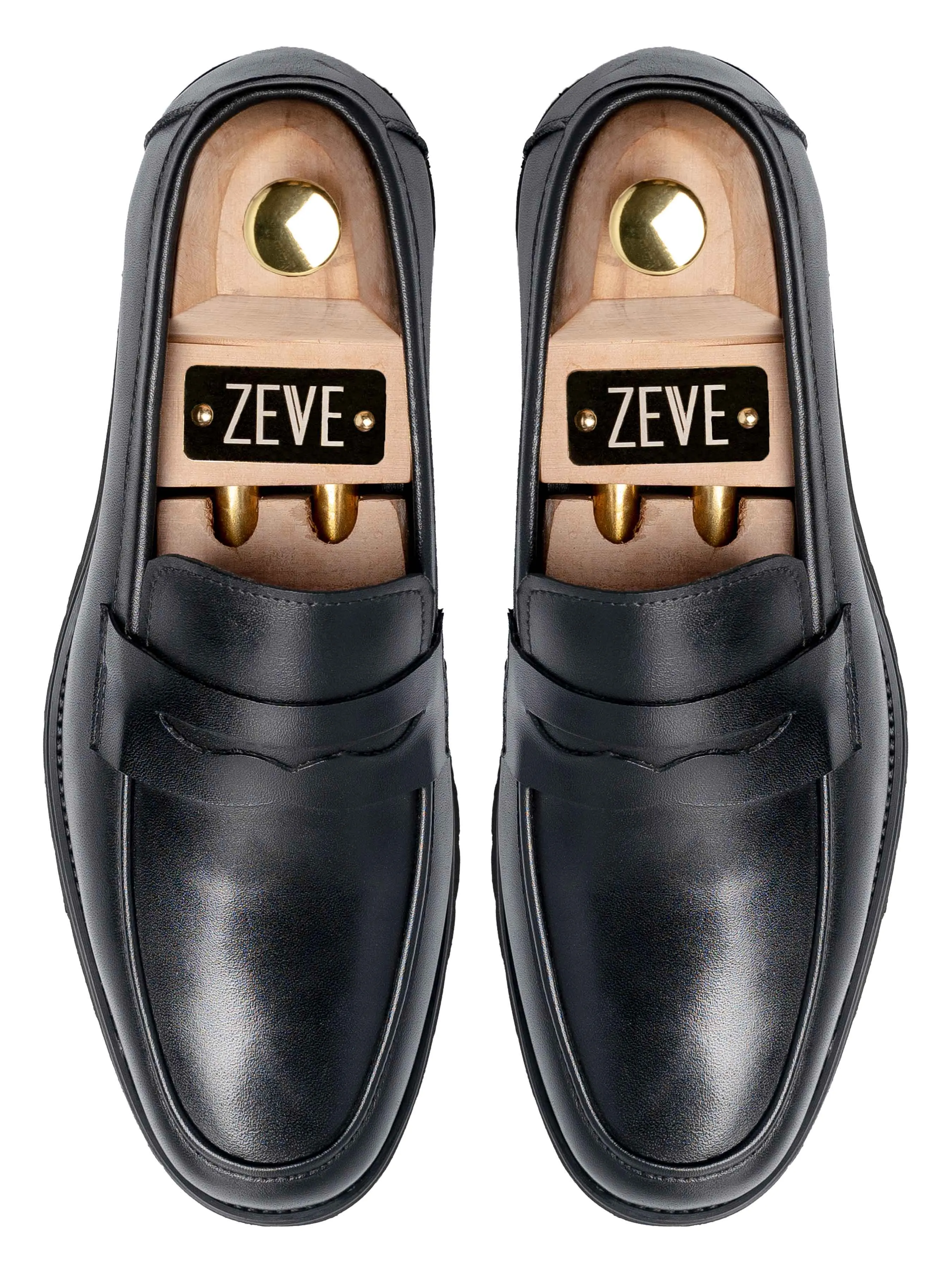 Penny Loafer - Black Leather (Eva Combat) Empower Your Journey No Limits, Just Style