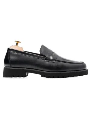 Penny Loafer - Black Leather (Eva Combat) Unleash Your Power Budget Friendly