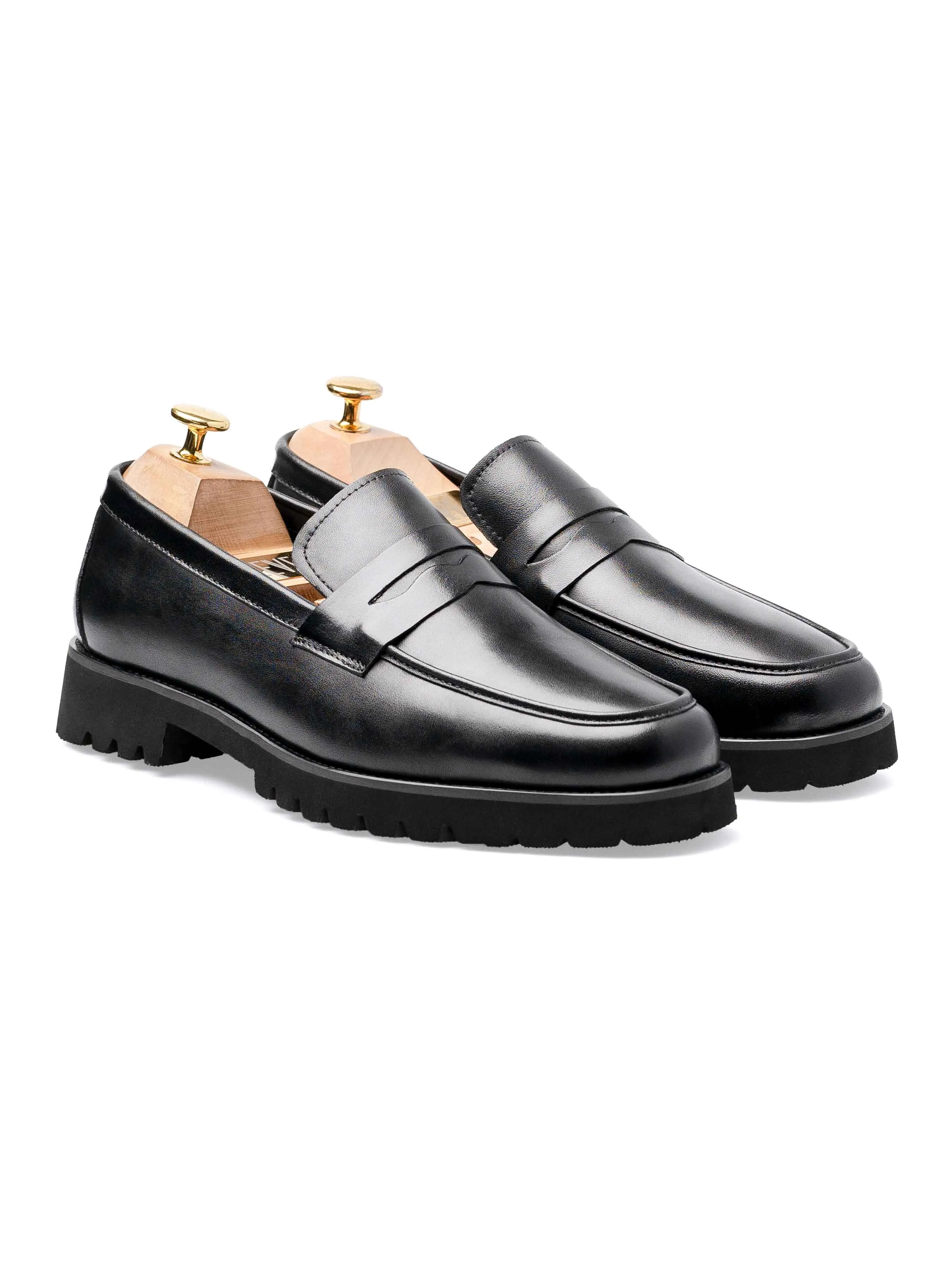 Penny Loafer - Black Leather (Eva Combat) Hit Your Next Level Built to Move You