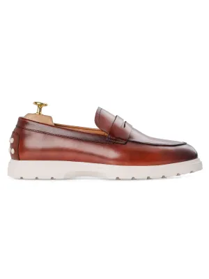 Penny Loafer - Cognac Tan (Chalk Sole) Built to Move You Not for the Ordinary
