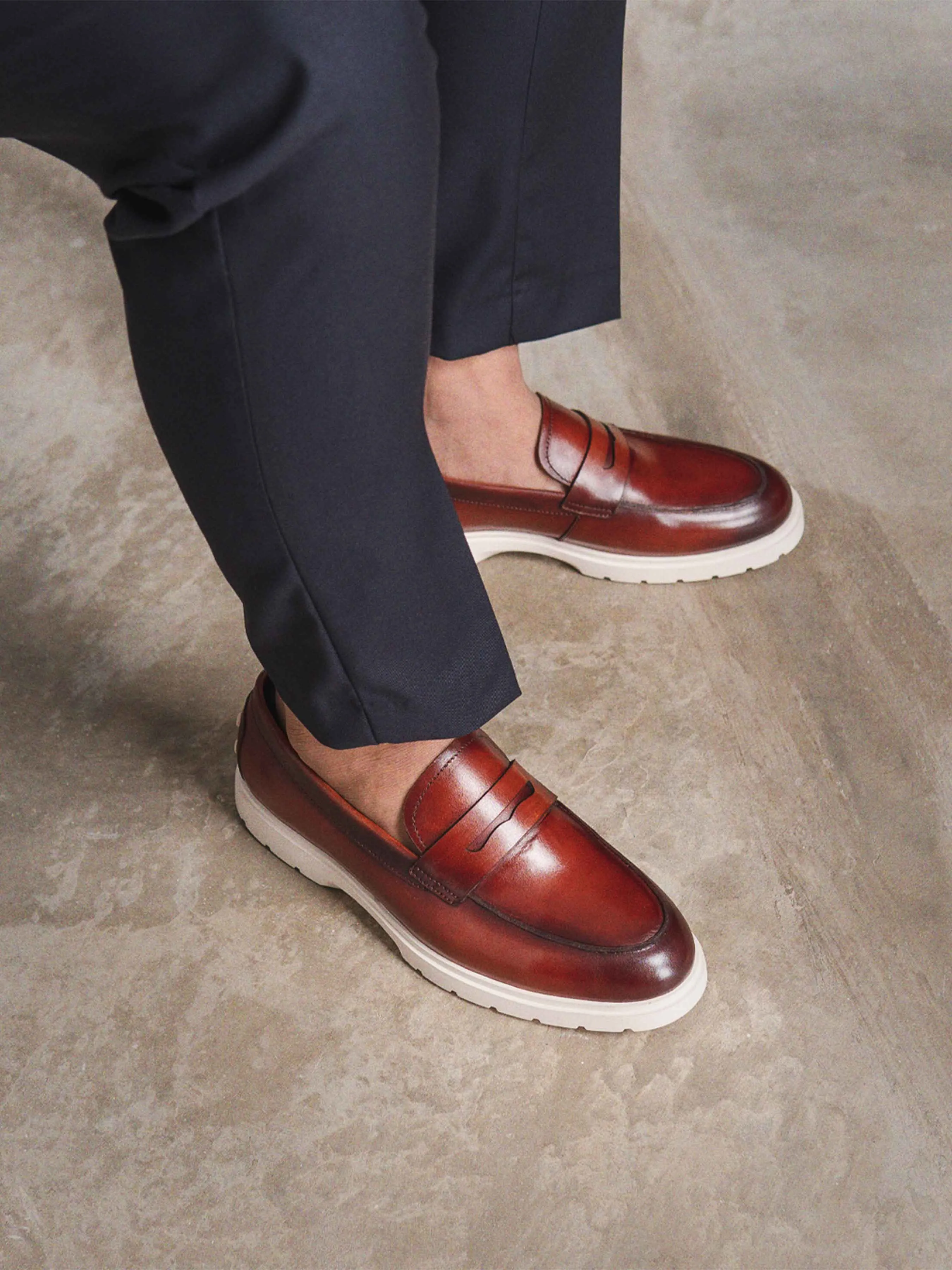 Penny Loafer - Cognac Tan (Chalk Sole) All Saints' Day Sale Own the Moment