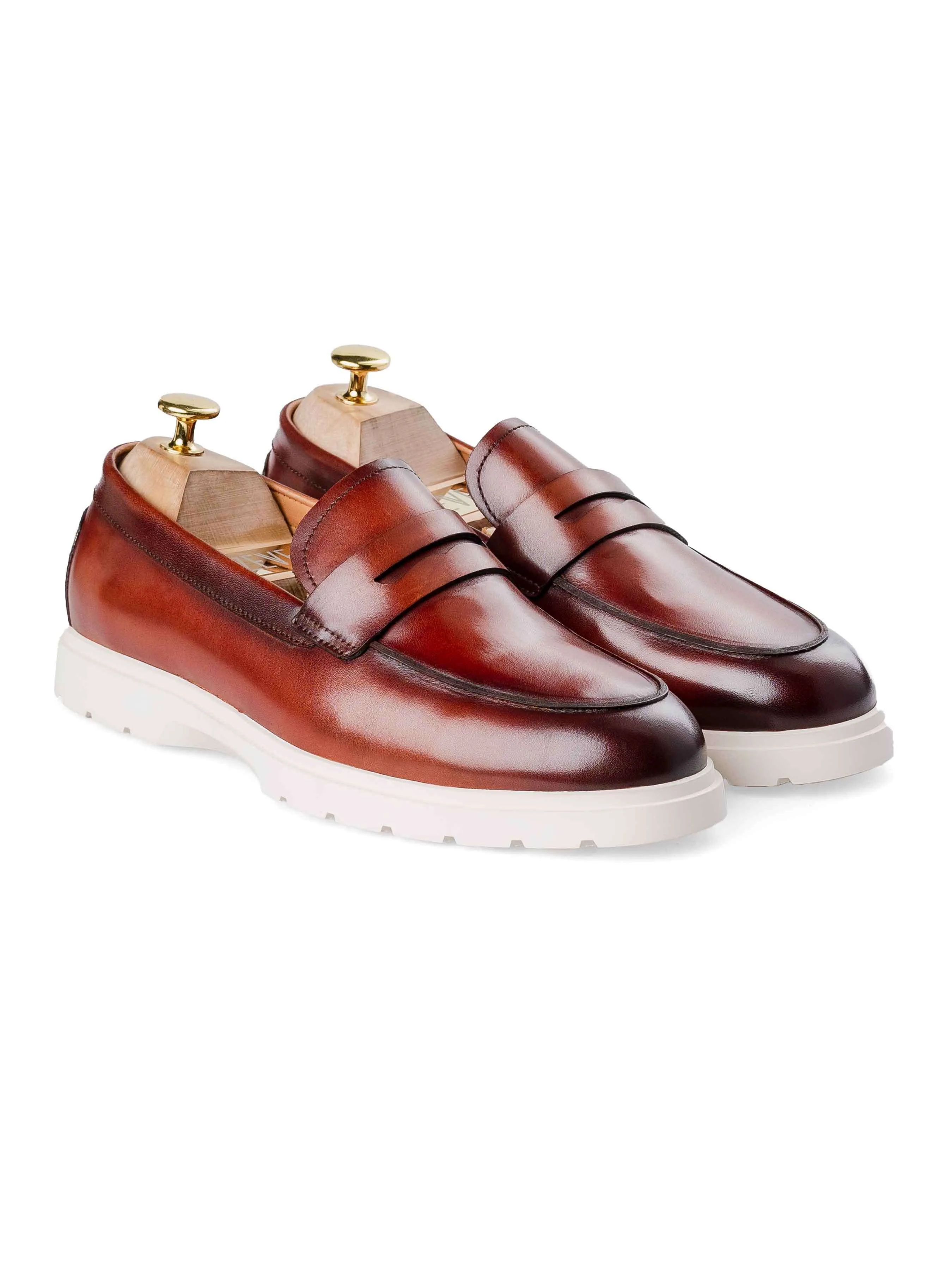 Deal Of The Century Exclusive Deal Penny Loafer - Cognac Tan (Chalk Sole)
