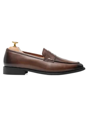 Penny Loafer - Dark Brown (Hand Painted Patina) Dare to Lead