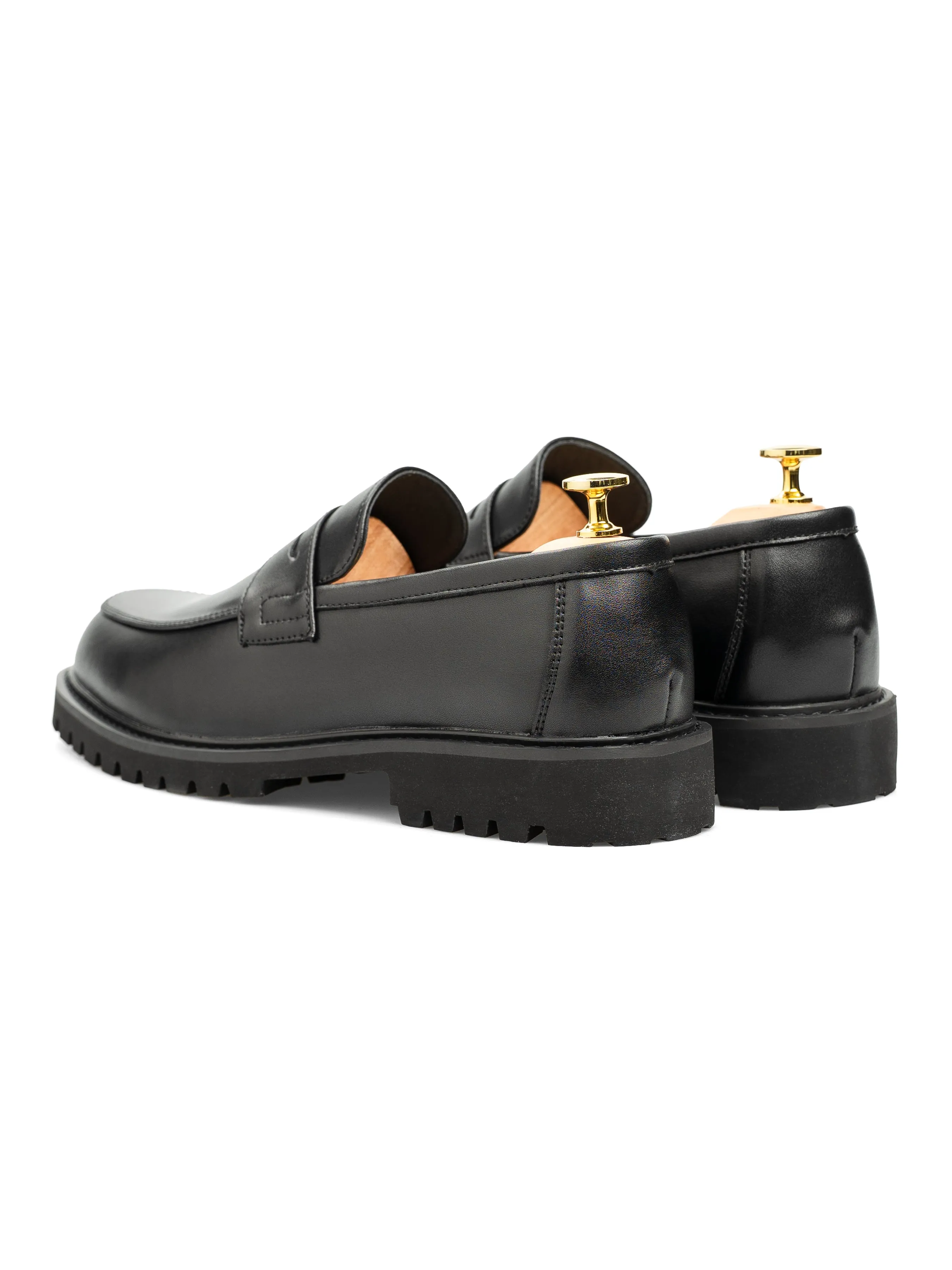 Comfort Trust Penny Loafer - Solid Black Leather (Brava Sole)