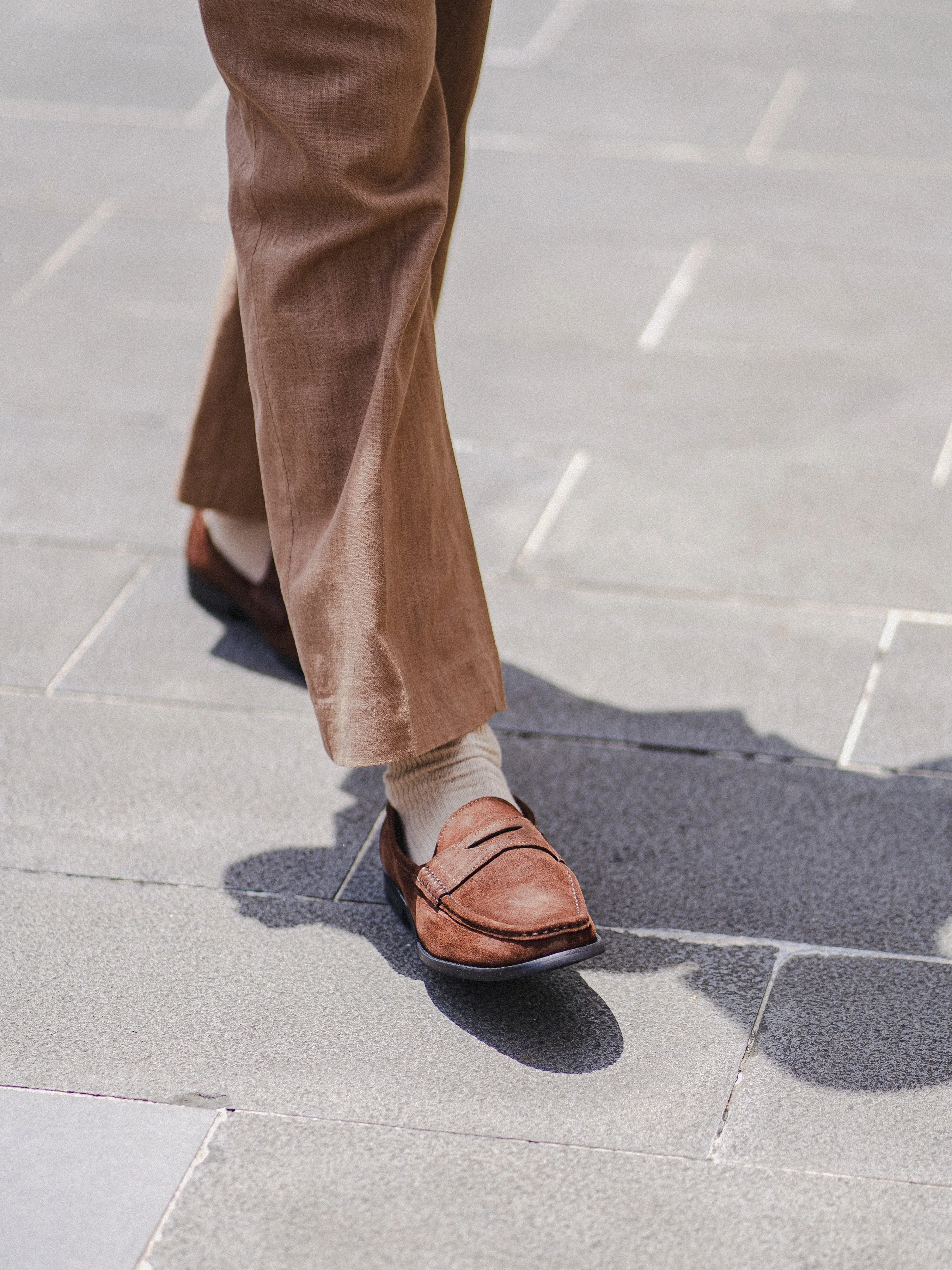 Penny Moccasin Loafer - Tobacco Brown Suede Leather Cyber Monday Sale