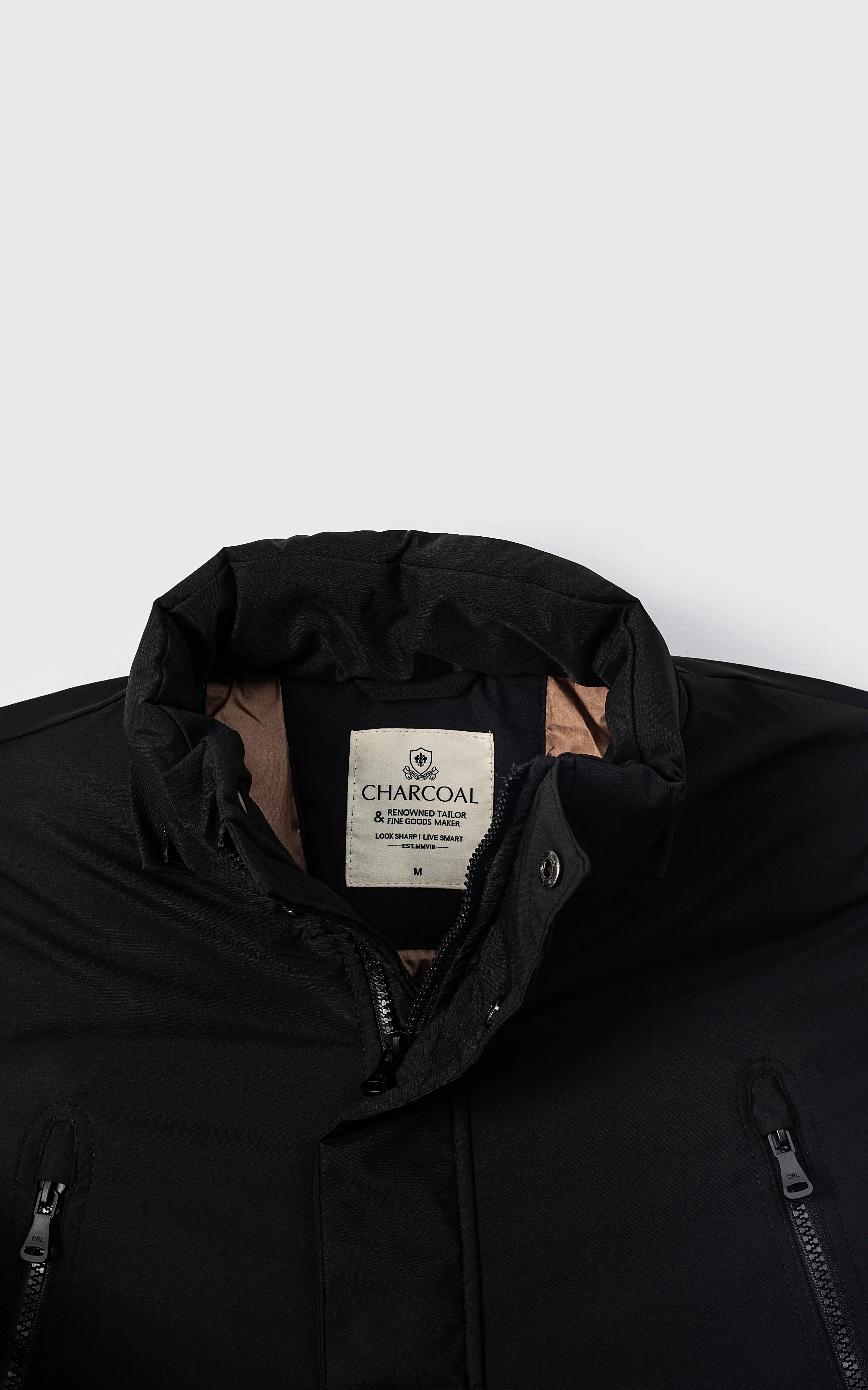 Parka Jacket Full Sleeve Black Comfortable Setup