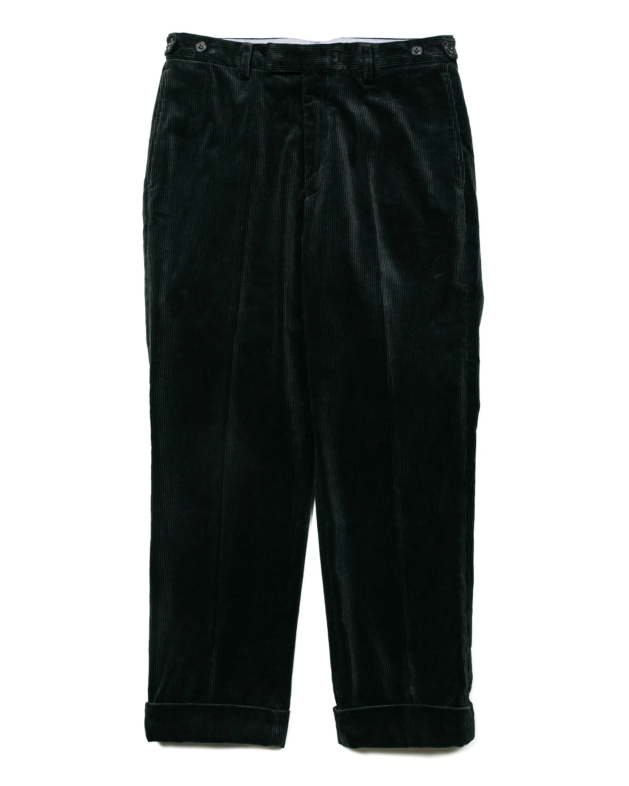 Comfortable Microfiber Blend Beams Plus Ivy Trousers Ankle-Cut Corduroy Charcoal Grey