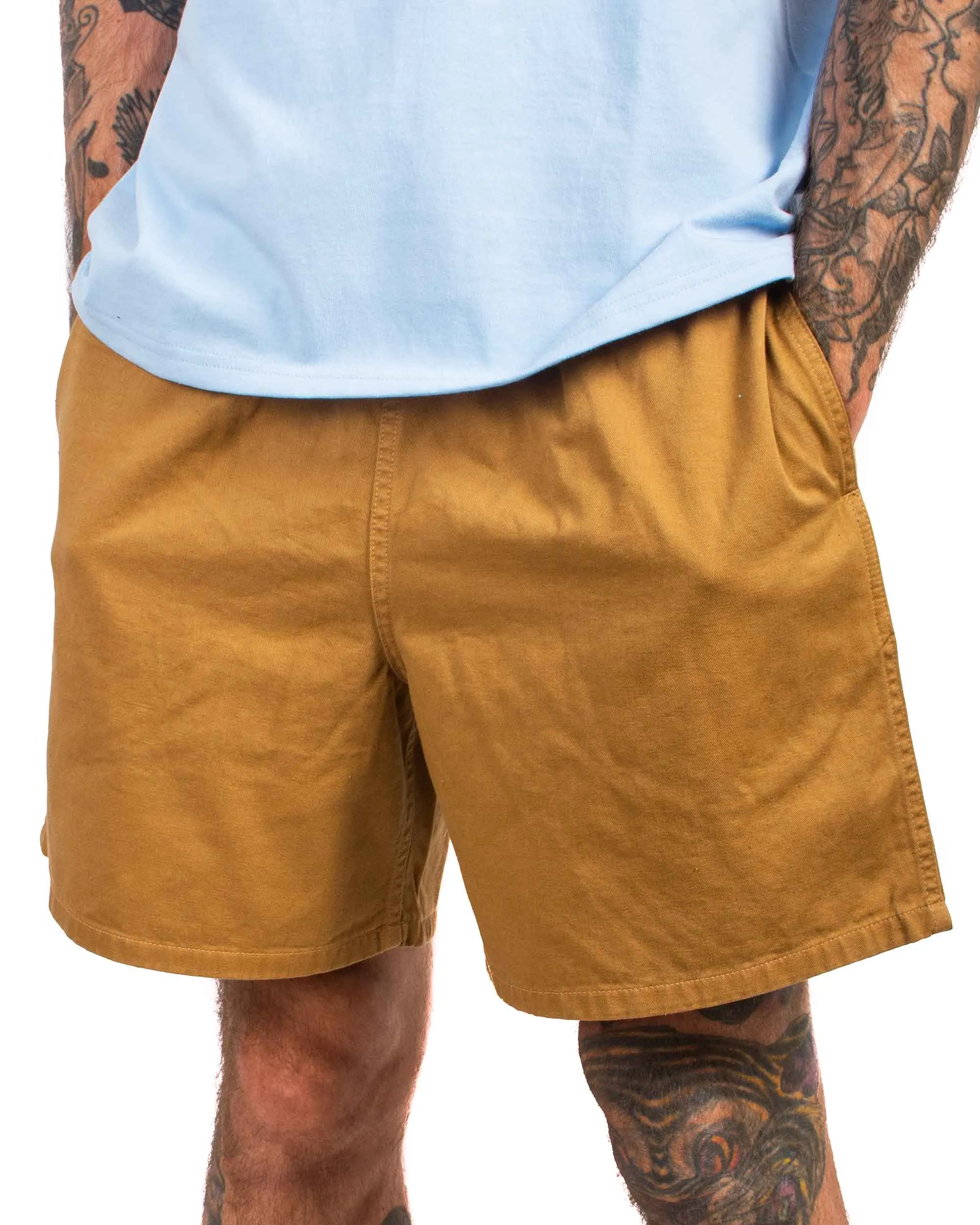 Performance Gear Reinforced Feet The Real Mccoy'S Mp22015 Cotton Drill Swim Shorts (Over-Dyed) Chestnut