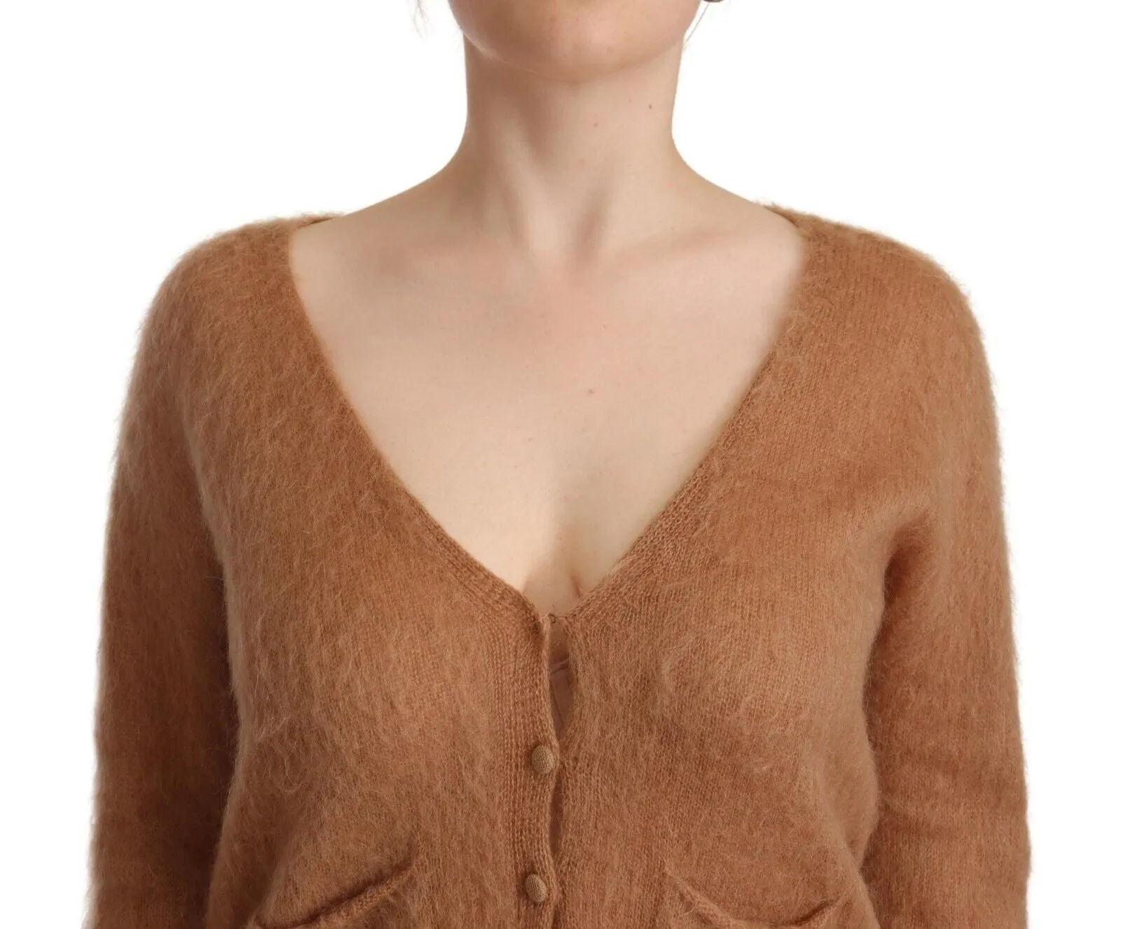 Cardigan à col en V manches longues pour femmes - MEMORIES rose