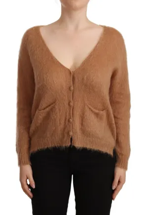 Cardigan à col en V manches longues pour femmes - MEMORIES rose