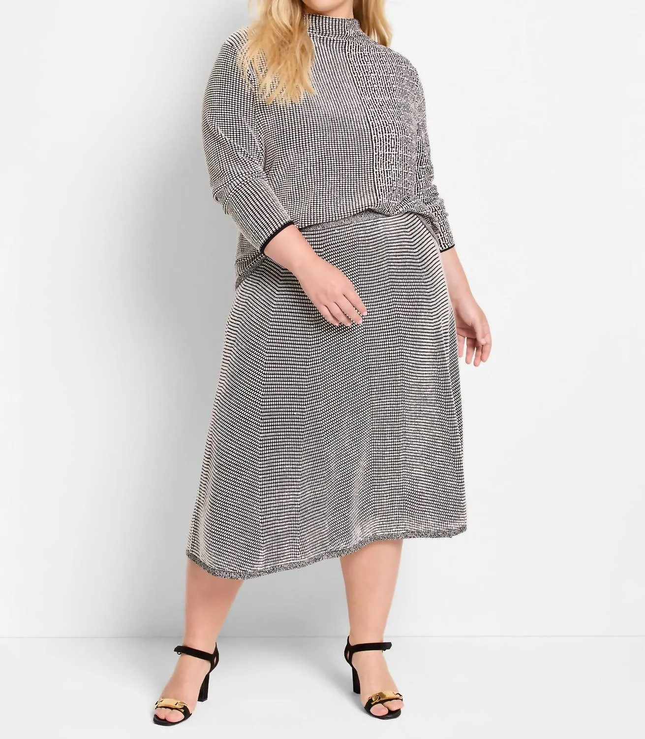 Pull en maille pixelisé multicolore crème