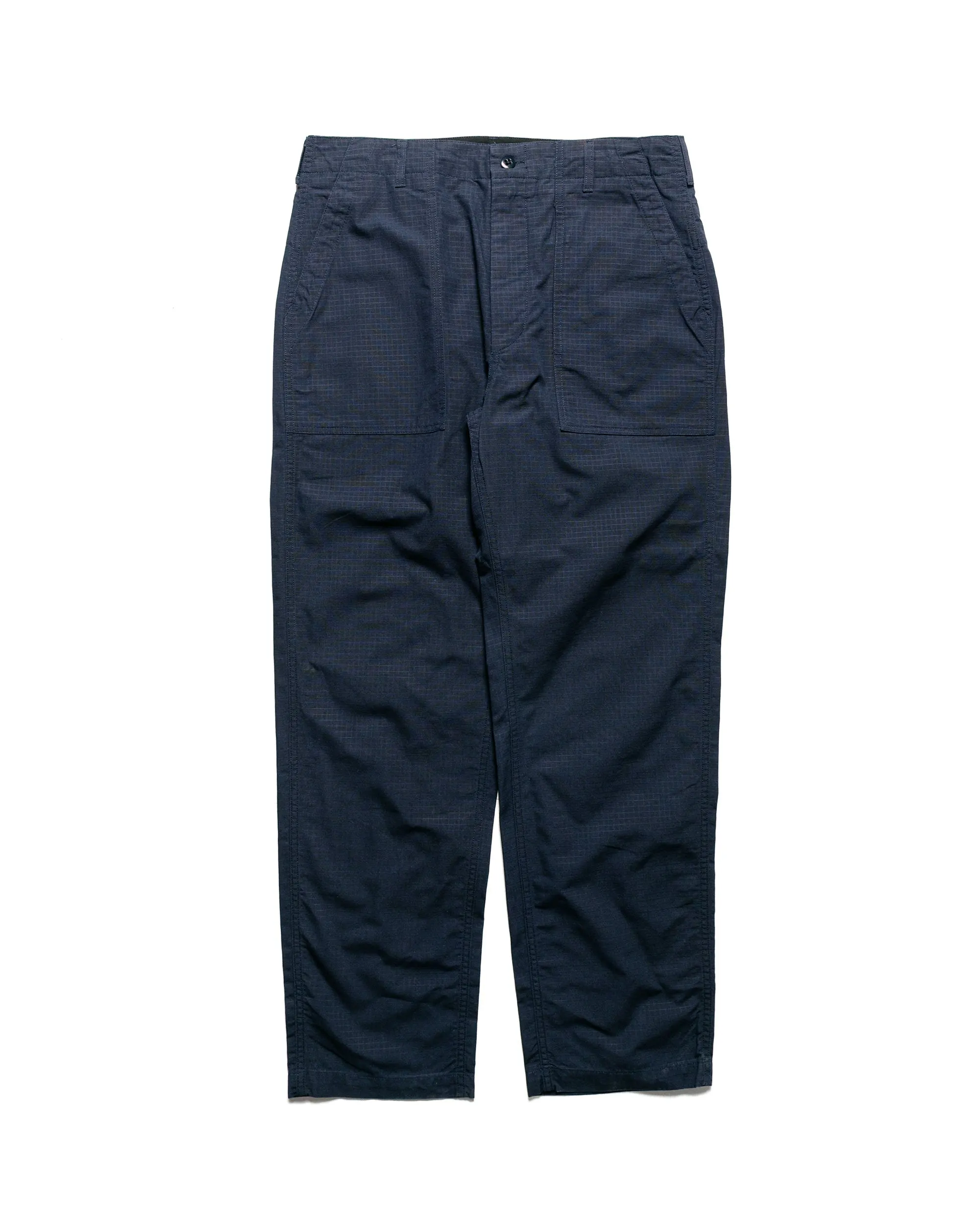 Engineered Garments Fatigue Pant Dark Navy Cotton Ripstop Soft Cheek Width Snap Button