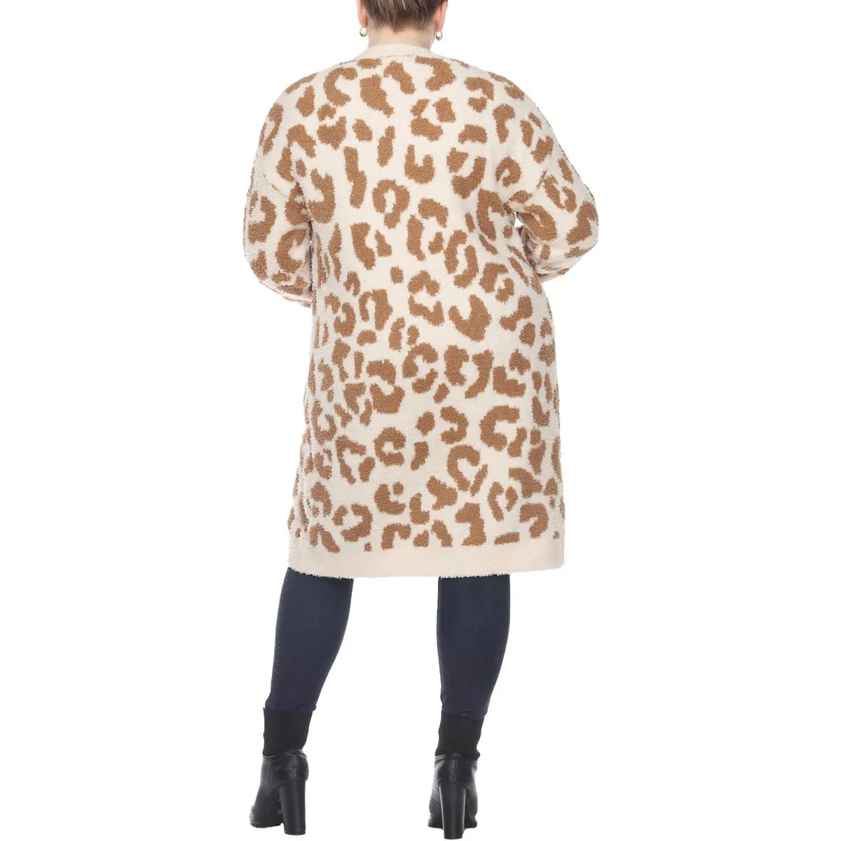 Cardigan en maille léopard pour femmes Plus