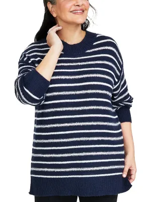 Pull tricoté rayé pour femmes Plus