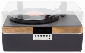 Plus Audio: The  Record Player Turntable   Integrated Audio System w/ Bluetooth - Carbon / 2M Red Upgrade hi-fi DAC amp combo,hi-fi speaker impedance matcher,hi-fi RCA switch