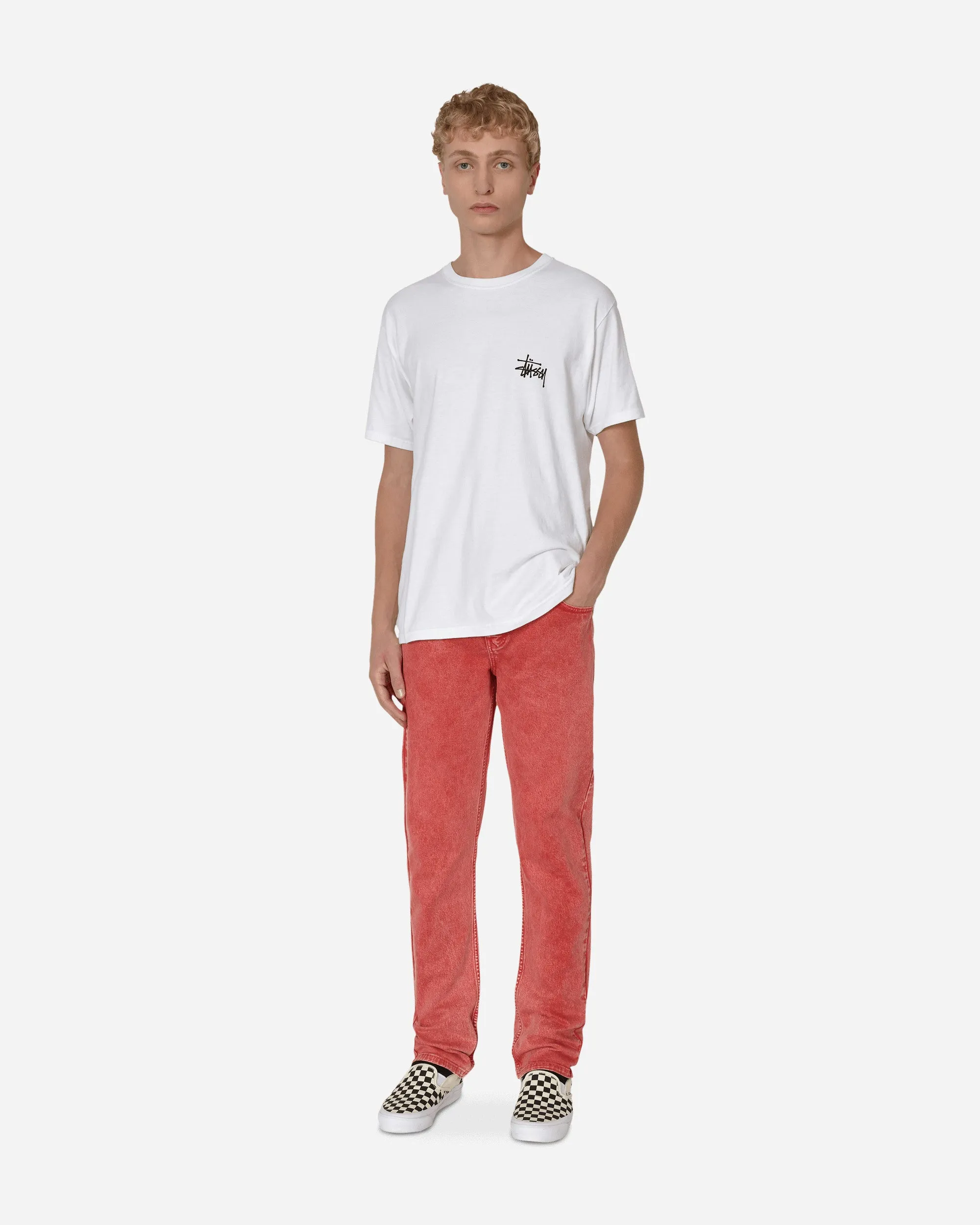 Straight Denim Pants Orange Windproofness Feature