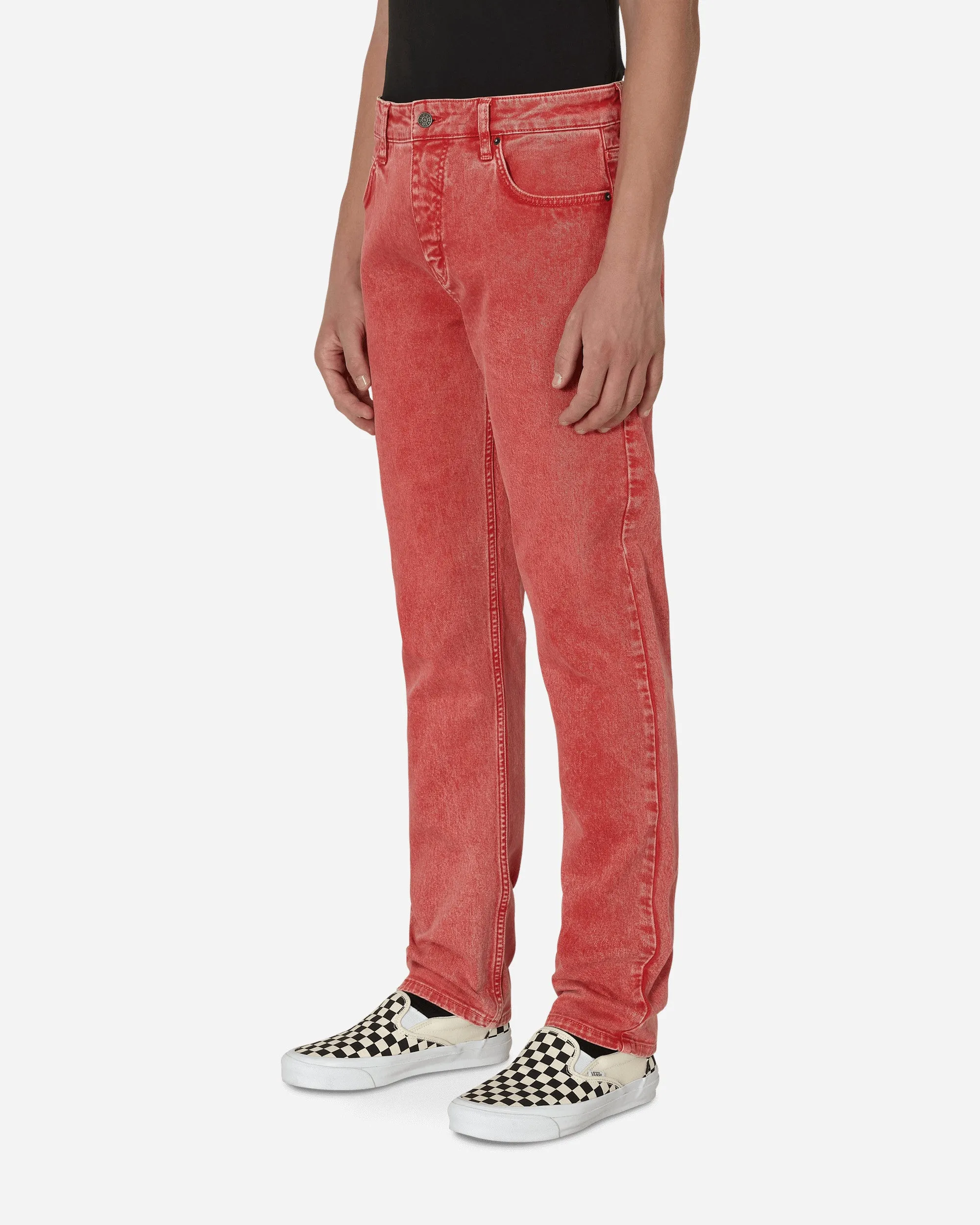 Straight Denim Pants Orange Comfortable Fleece Worn Socks Stretchable Lining Material